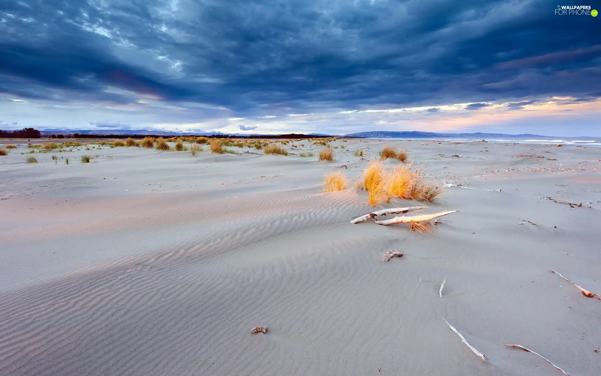 clouds, Desert, Sand