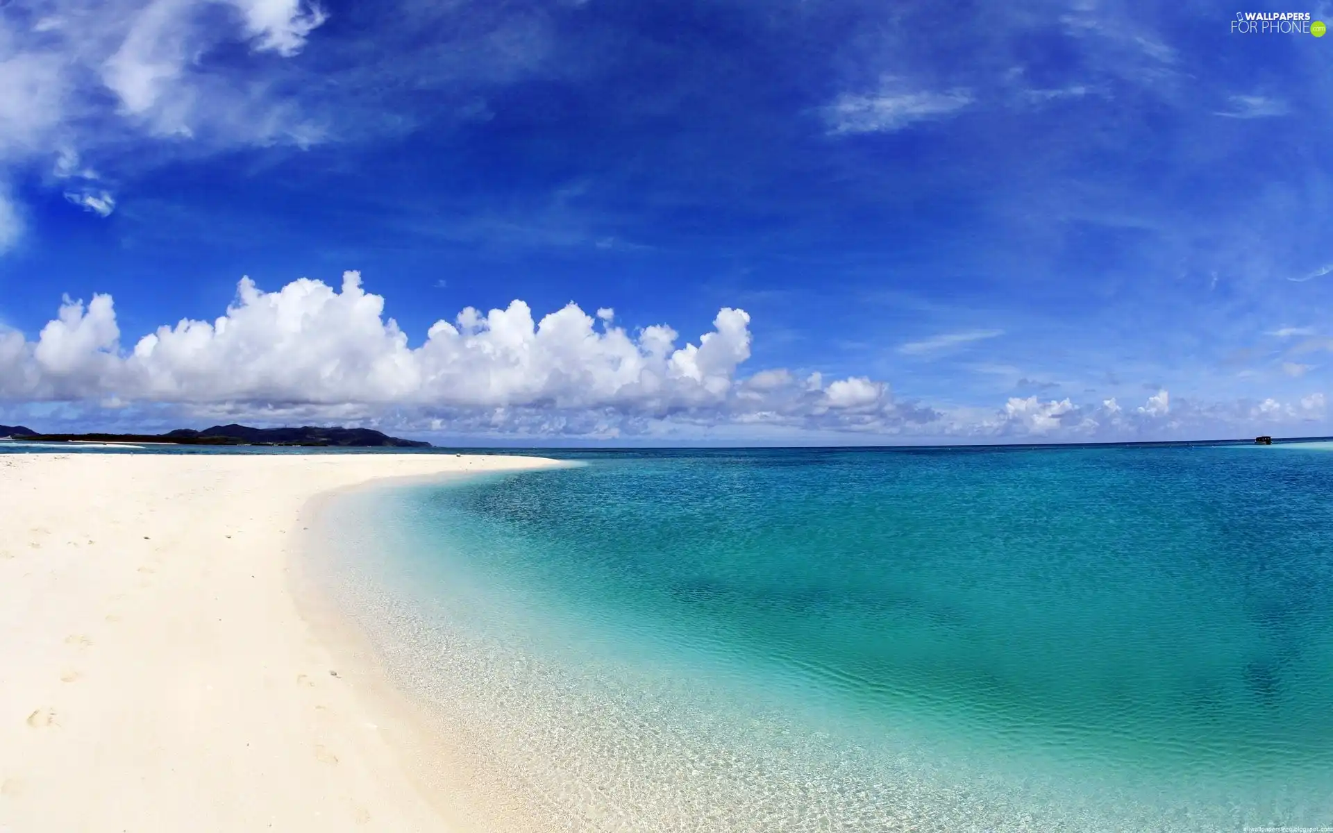 sea, Beaches, clouds, Sandy