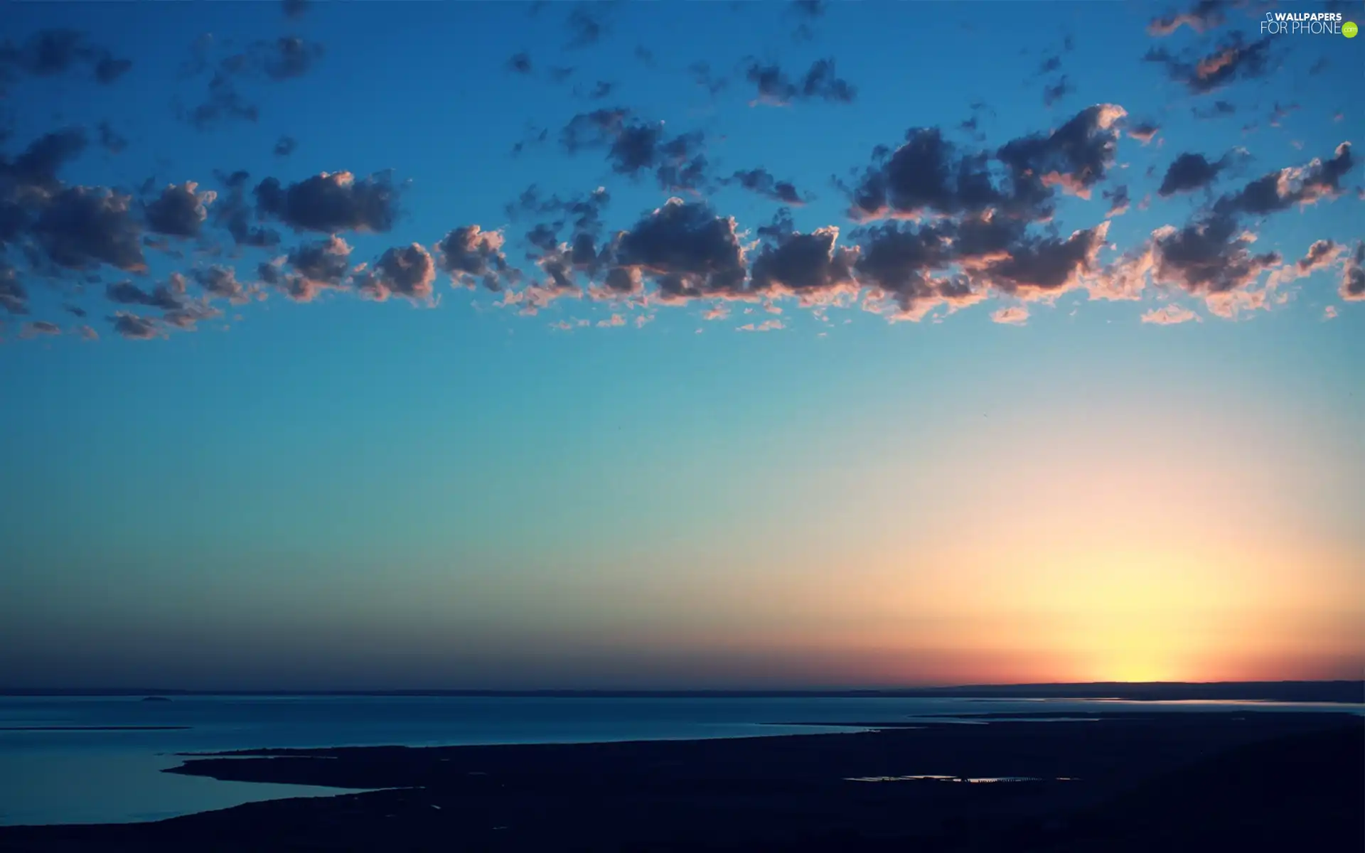 clouds, Coast, sea