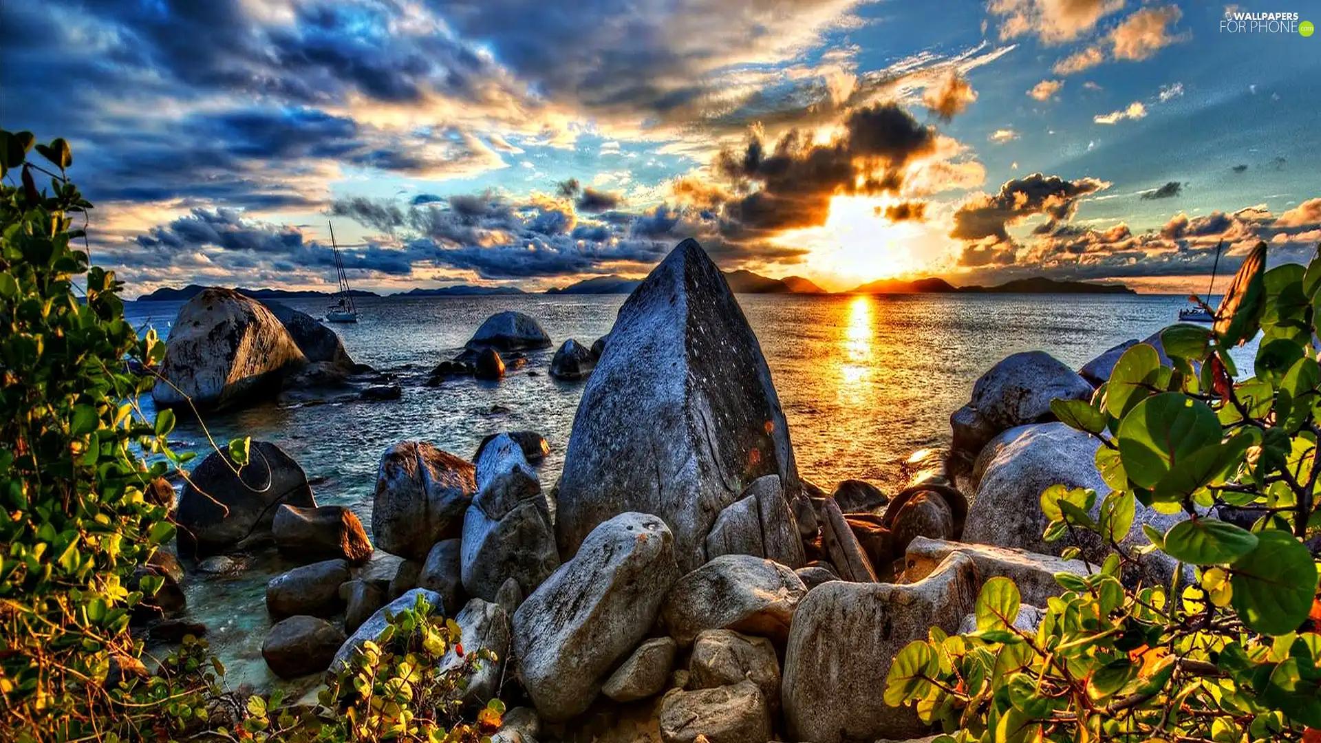 Great Sunsets, sea, clouds, rocks