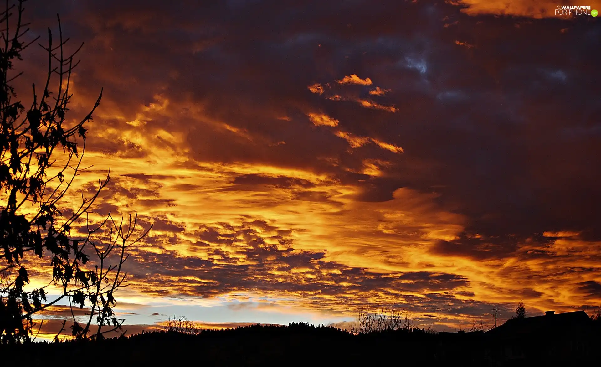 west, Sky, clouds, sun