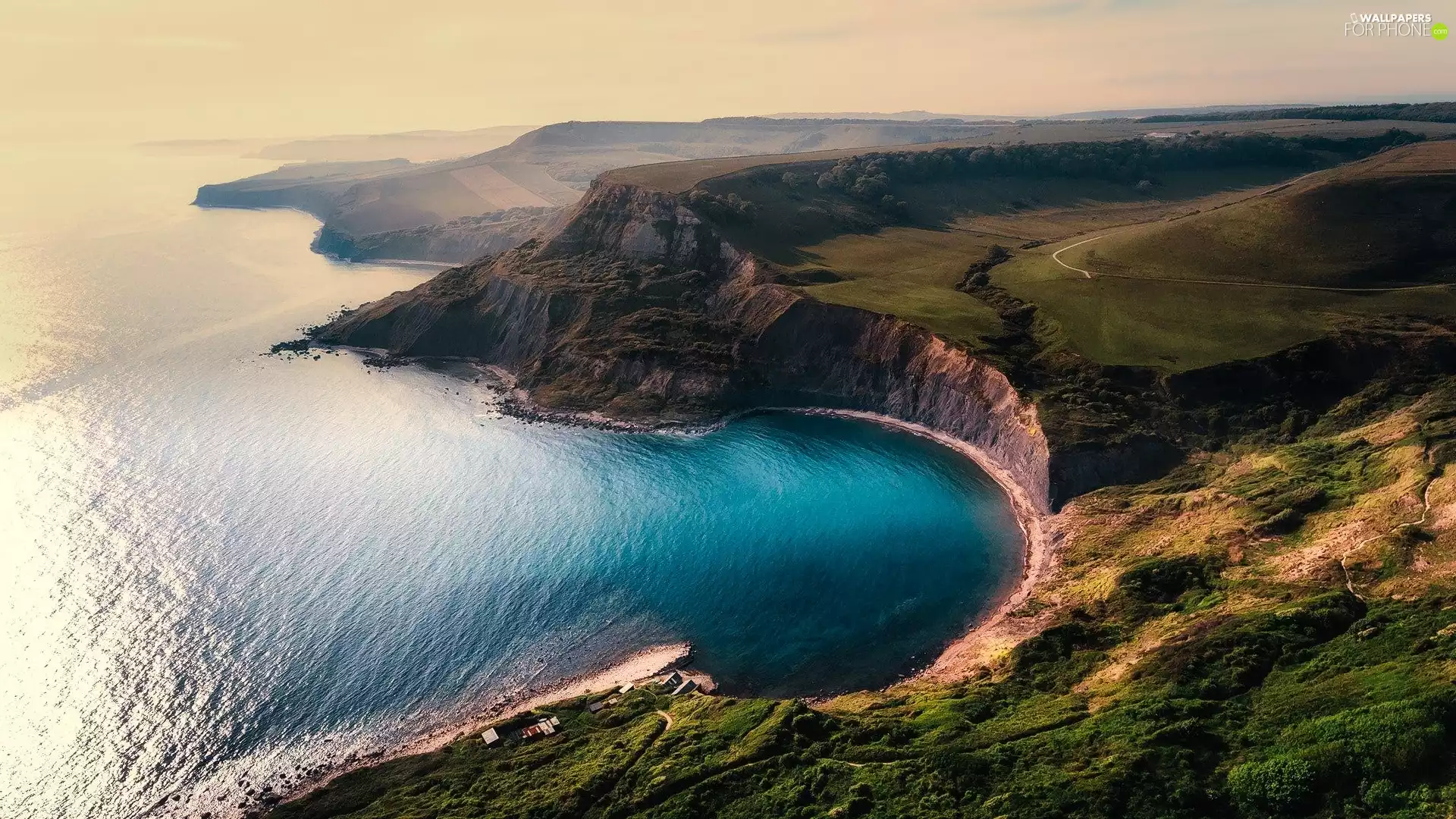 mossy, sea, VEGETATION, Coast, rocks, Cliffs