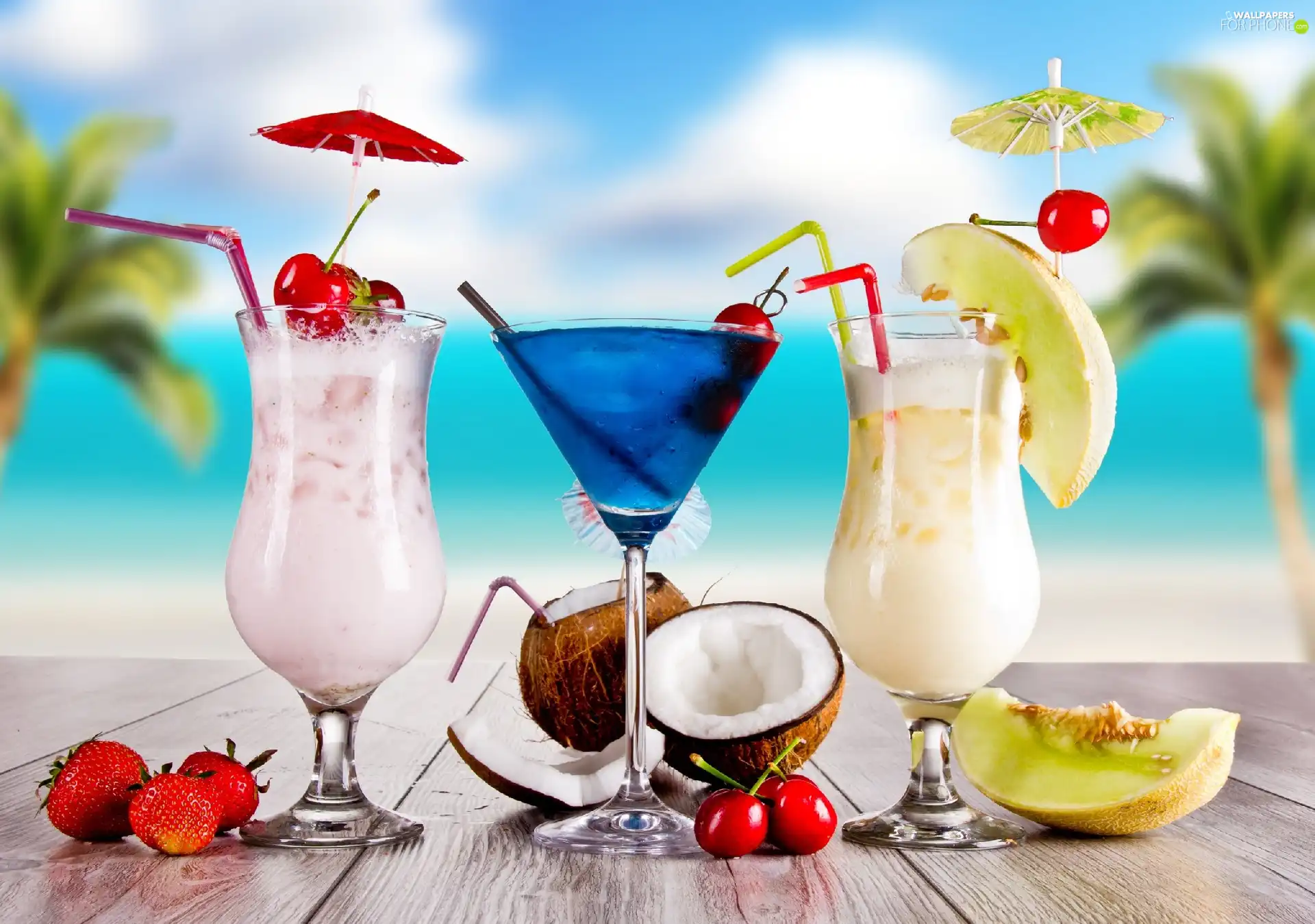cocktails, color, tropics