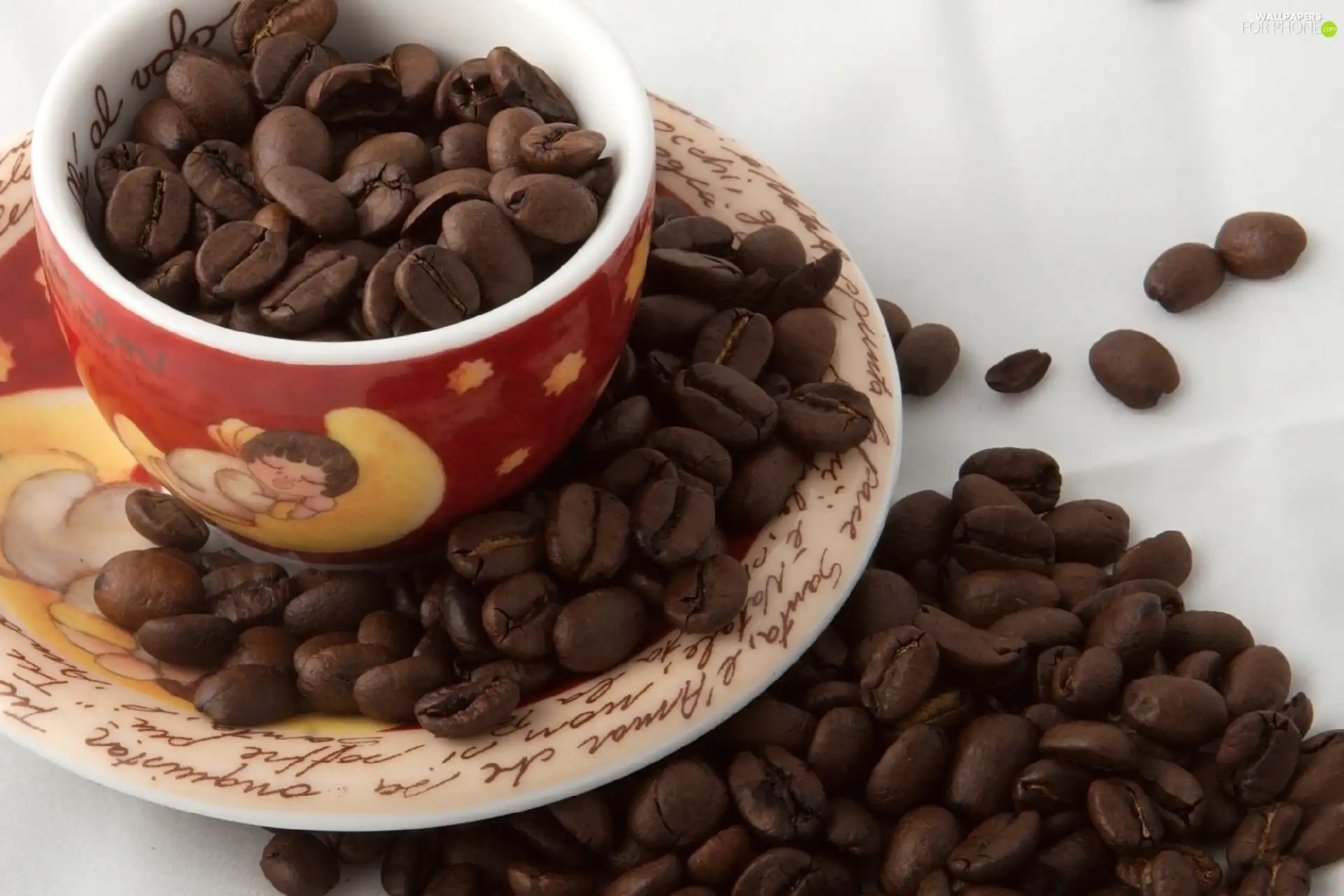 Coloured, grains, coffee, cup