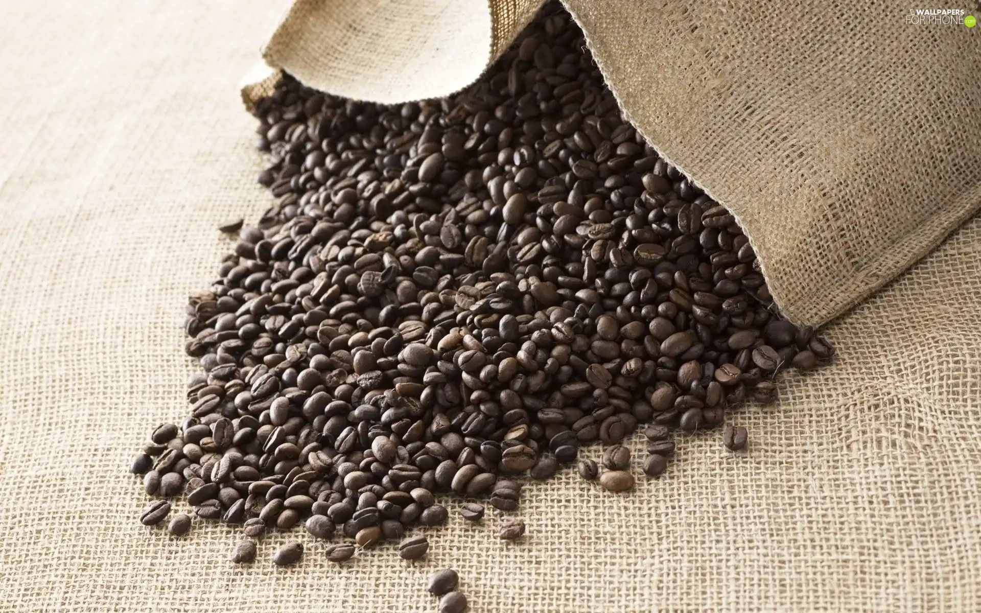 coffee, bag, grains