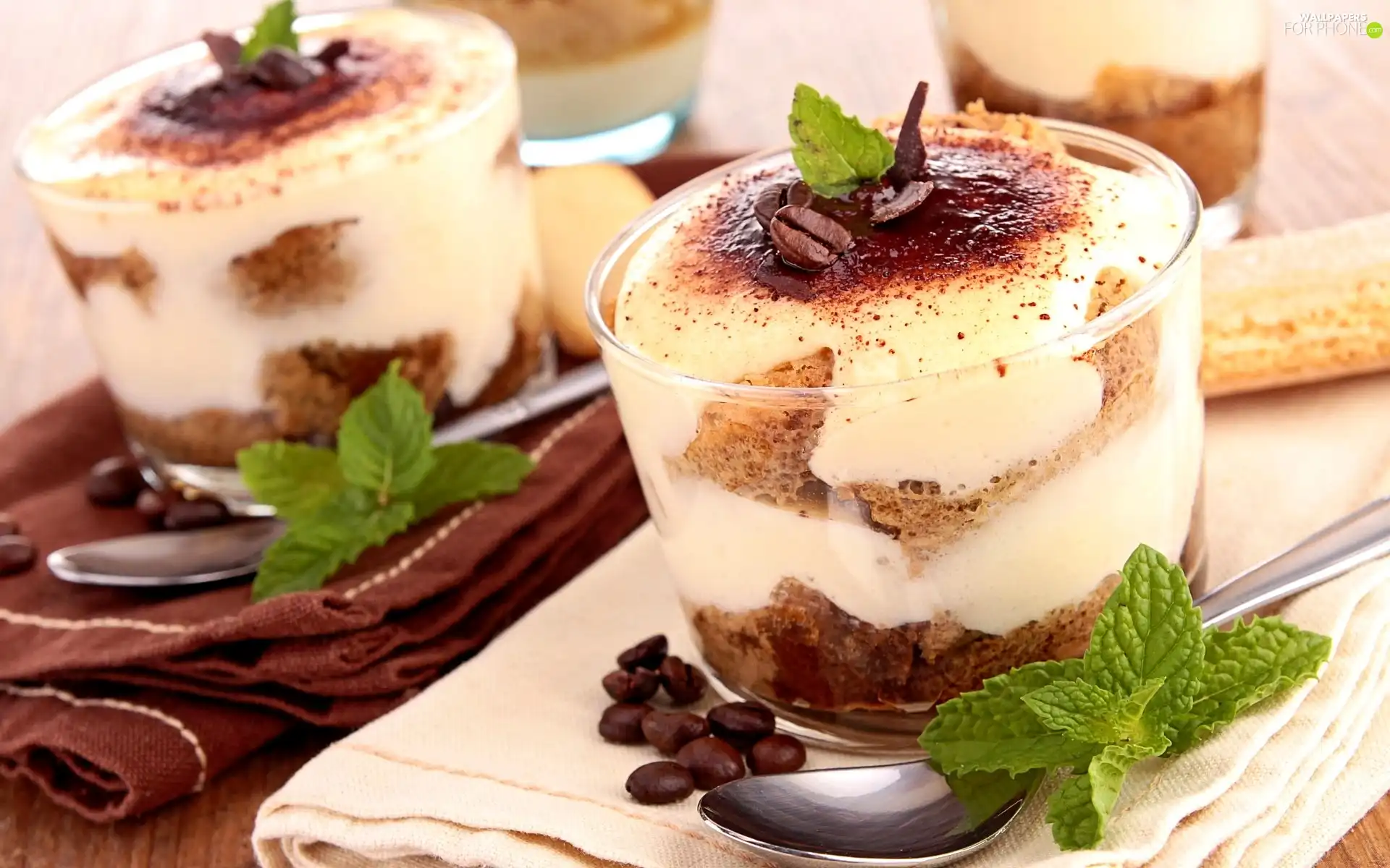 coffee, mint, Tiramisu, chocolate, dessert