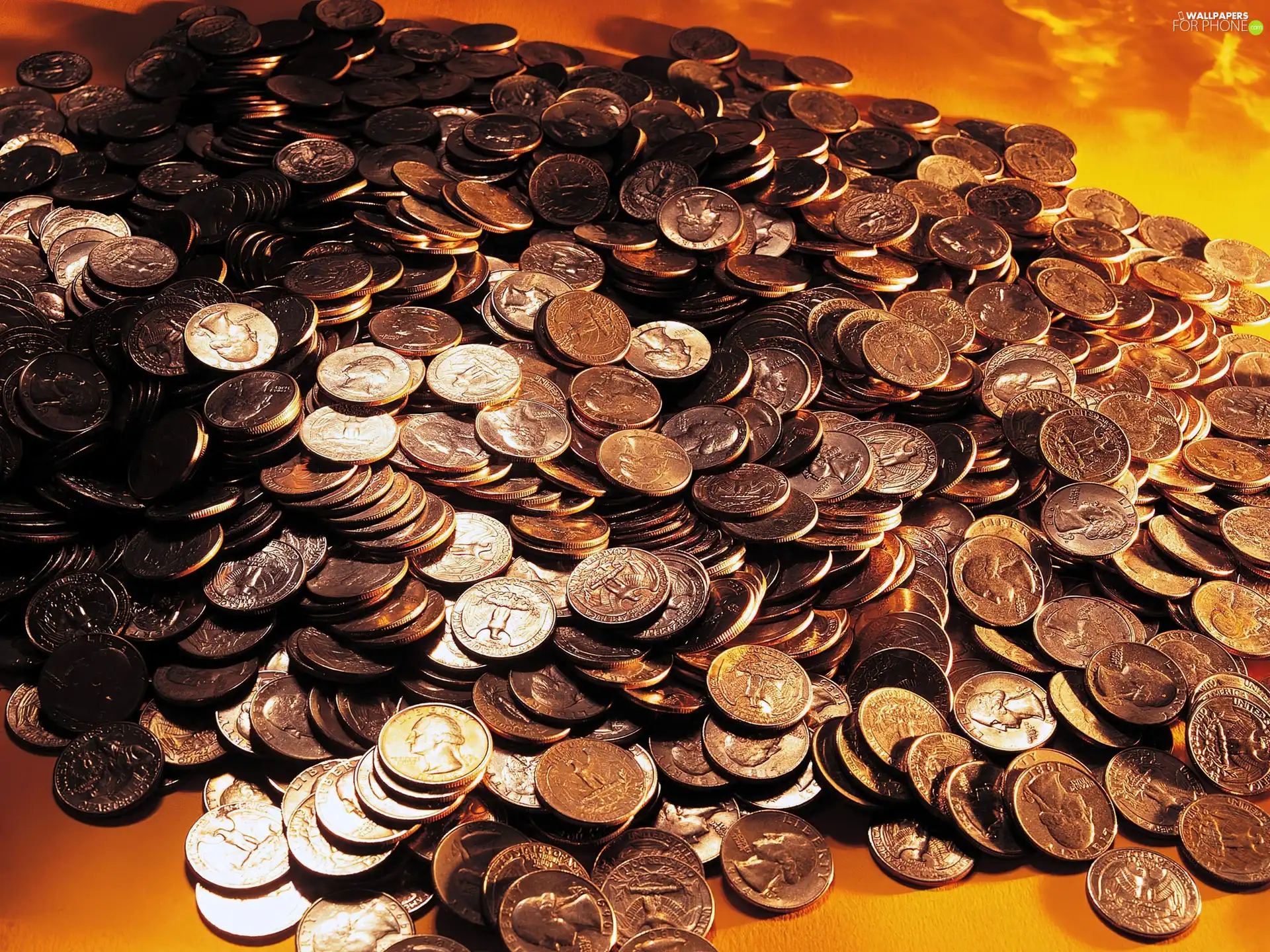 coins, scattered, metal