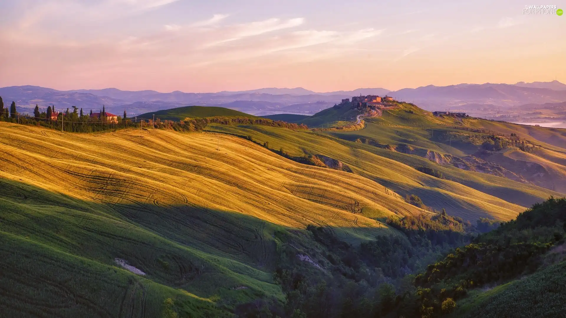 colony, Italy, medows, roads, Mountains