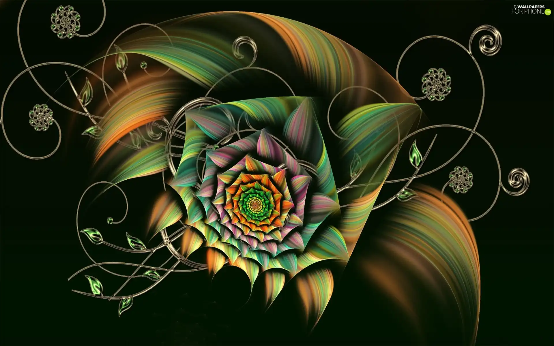 Colourfull Flowers, abstraction, color