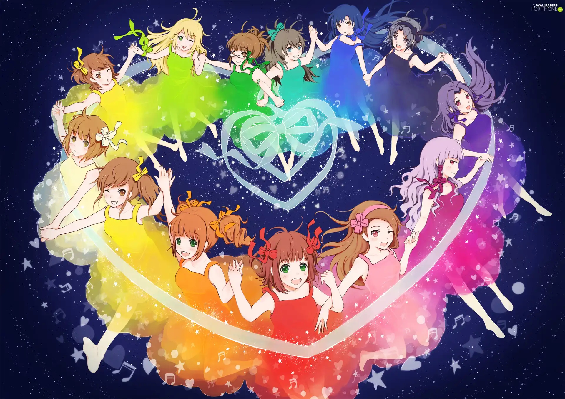 Girls, beatyfull, colors, Heart teddybear