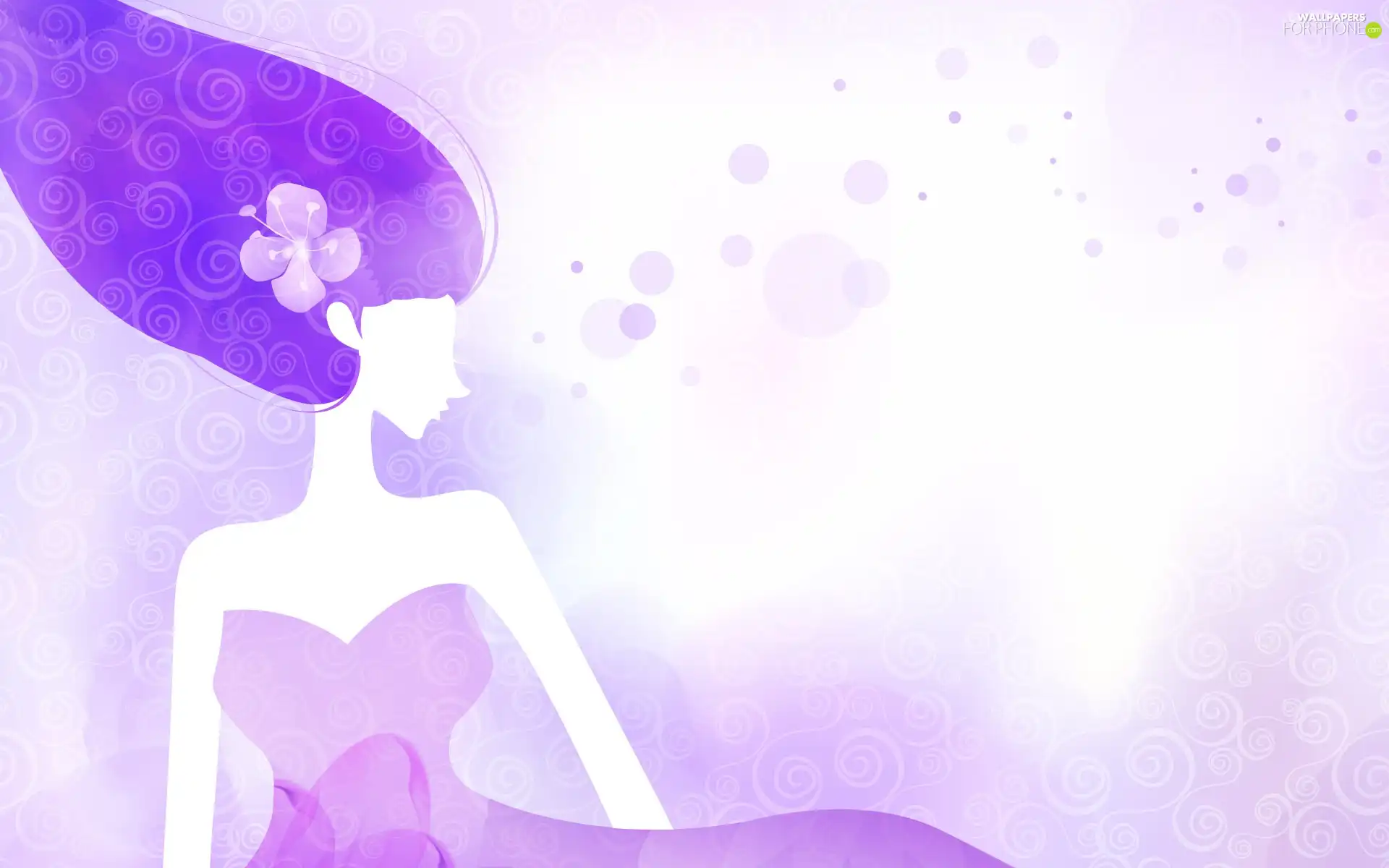 Women, Hair, Colourfull Flowers, purple