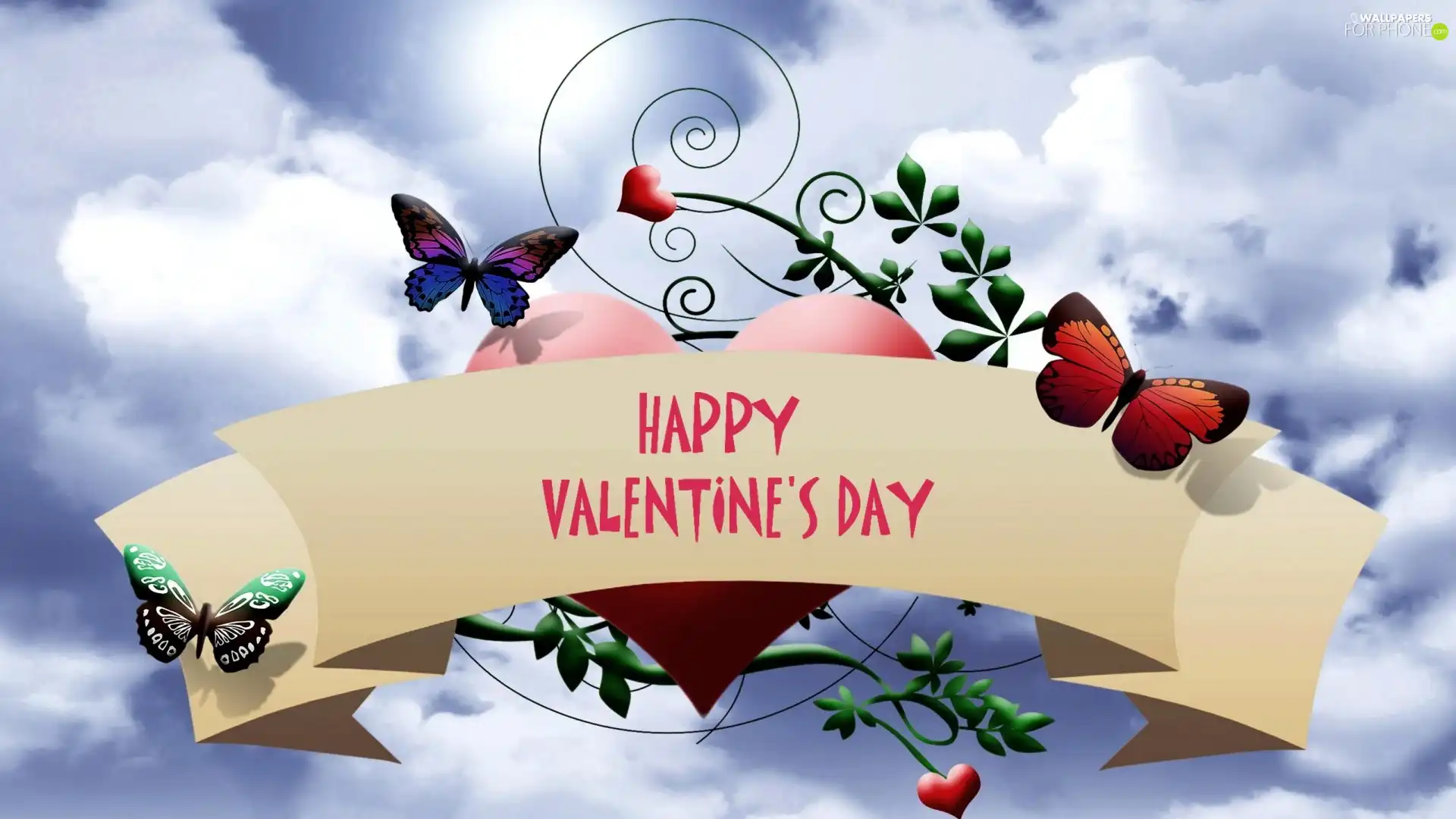 composition, butterflies, Valentine