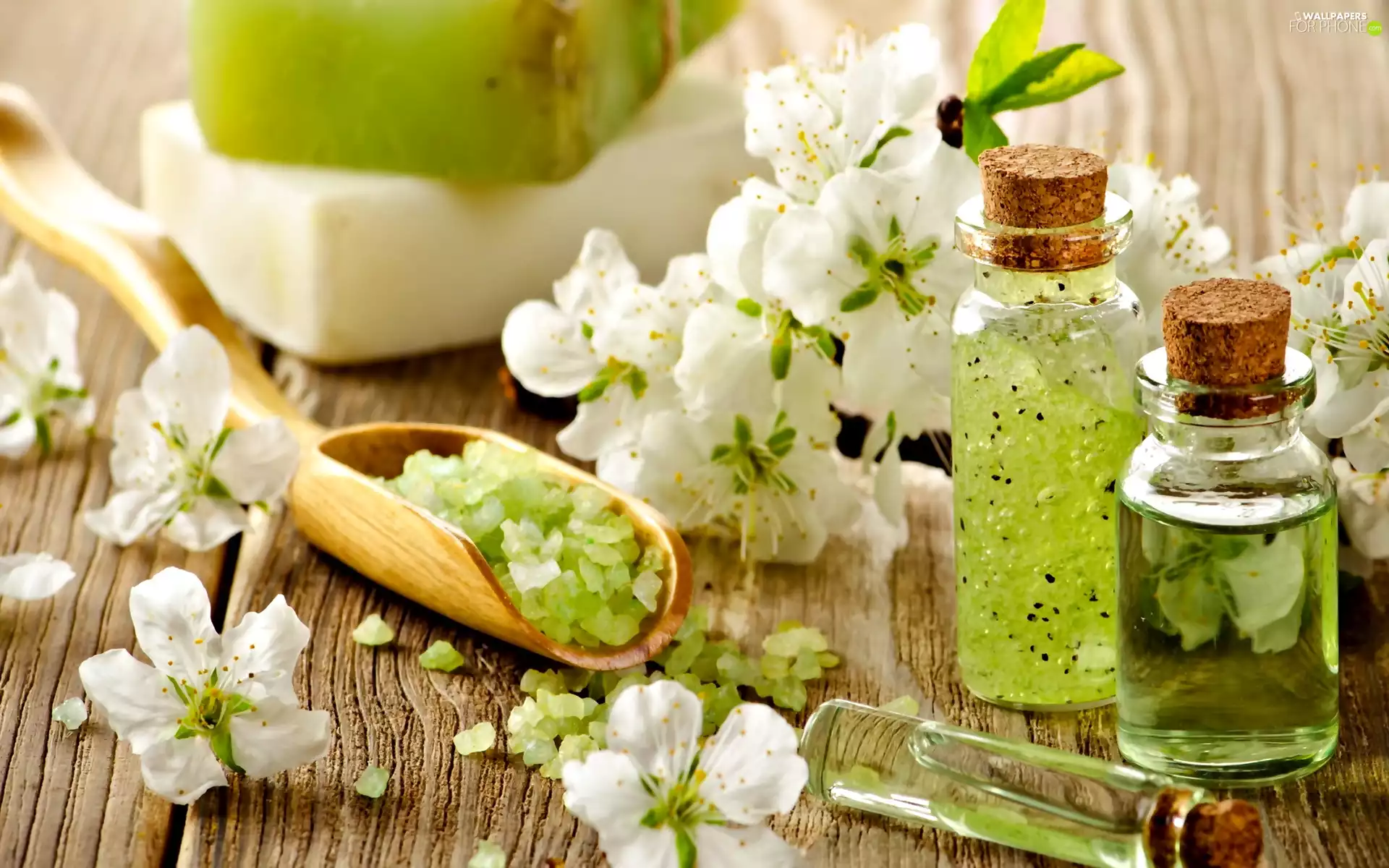 Flowers, composition, salt, essential, Spa