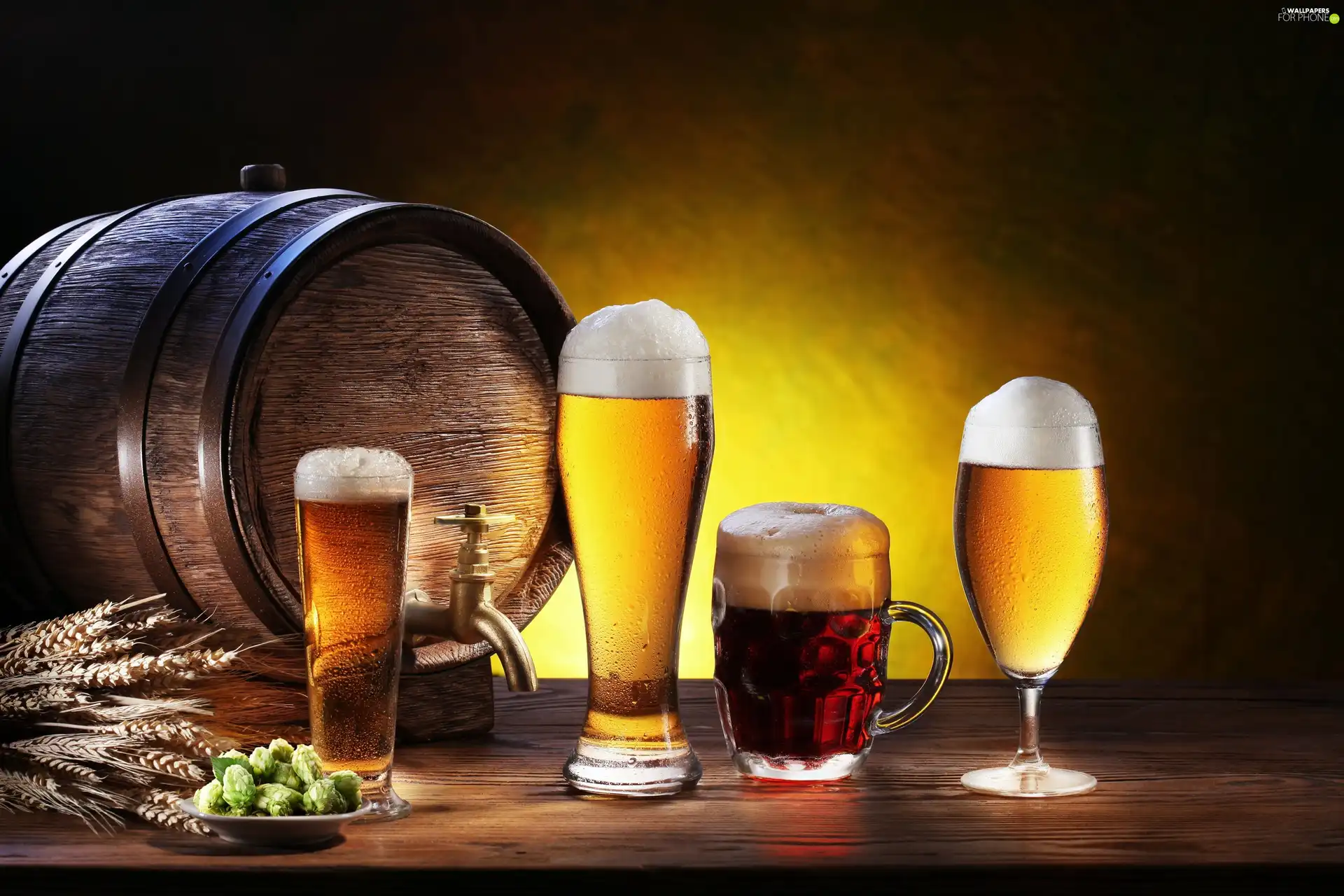 corn, hop, Mugs, beer, barrel