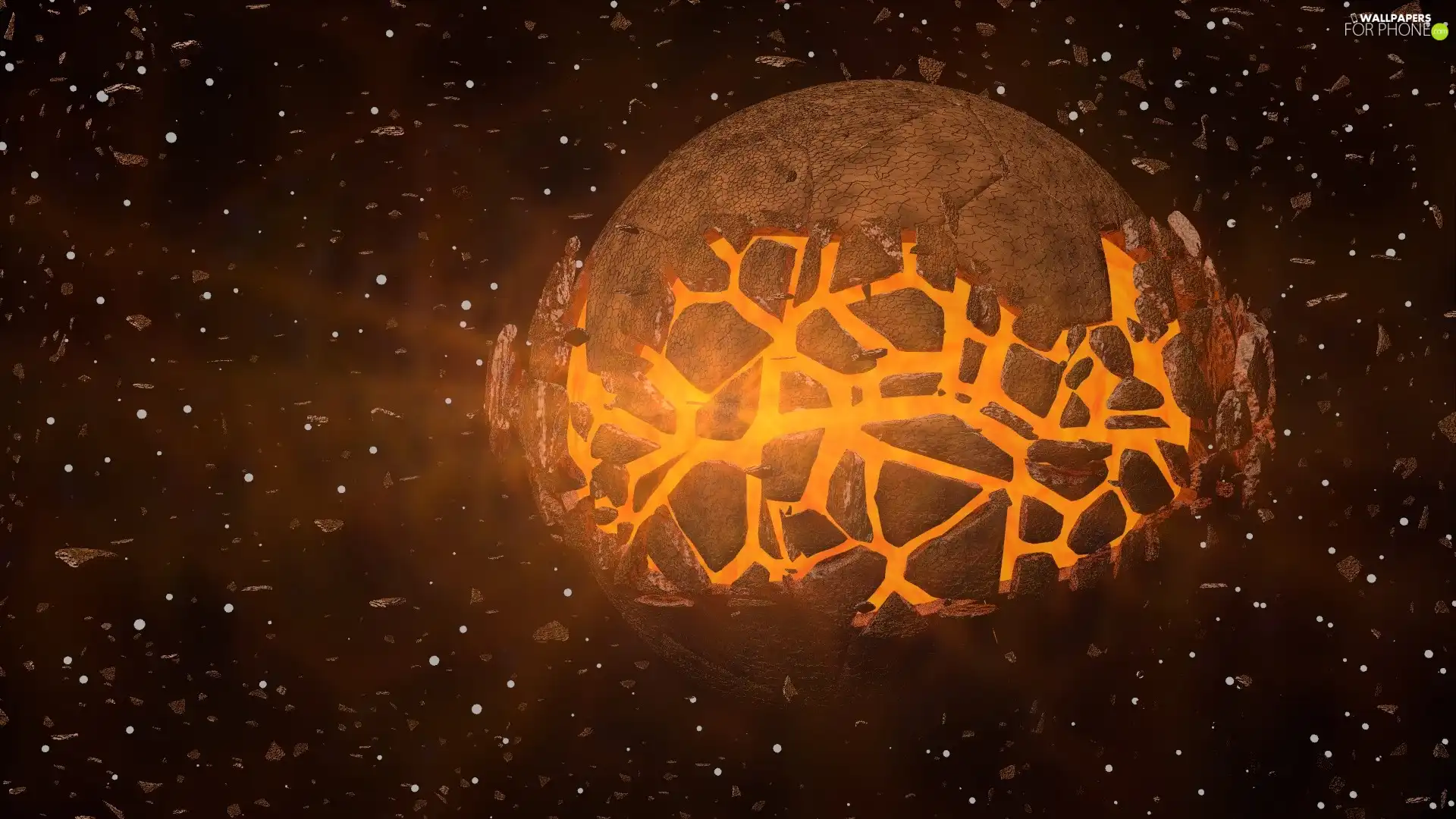 crack, 3D, Planet