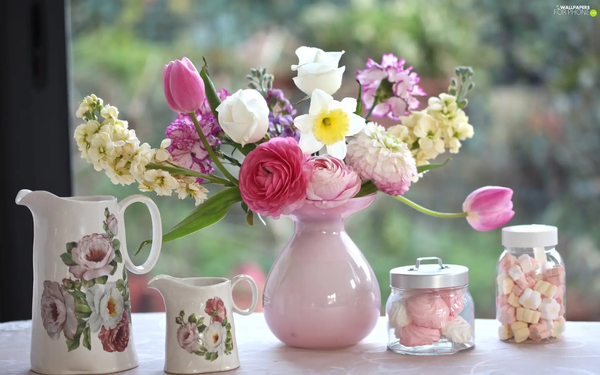 vase, Kwiatkami, creamers, DBZ