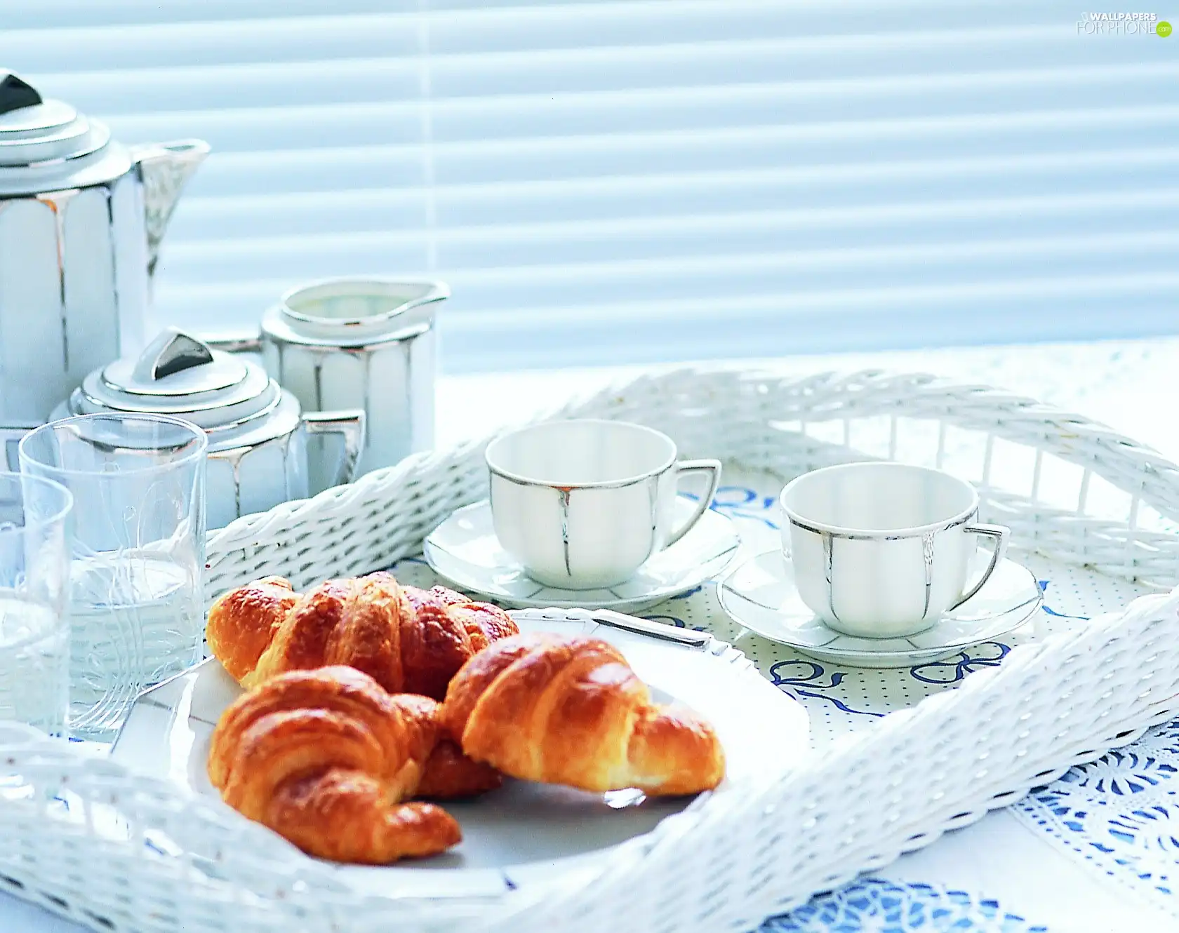 croissants, service, breakfast