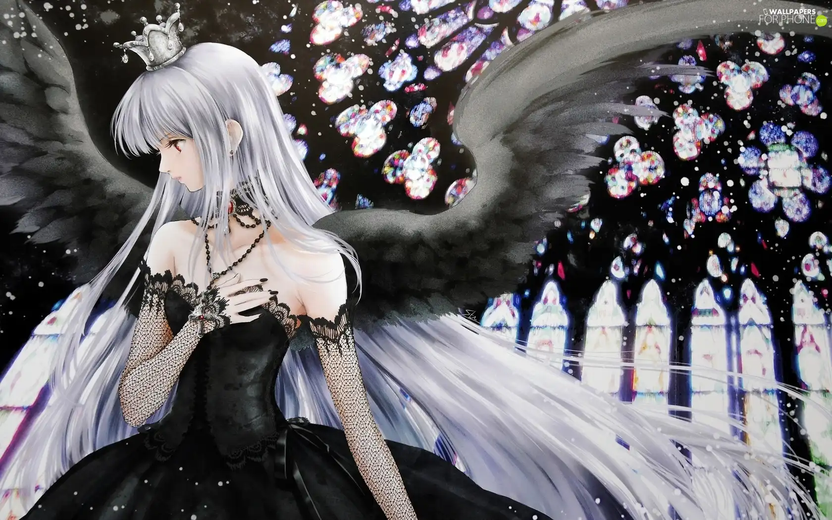 Women, wings, Crown, angel