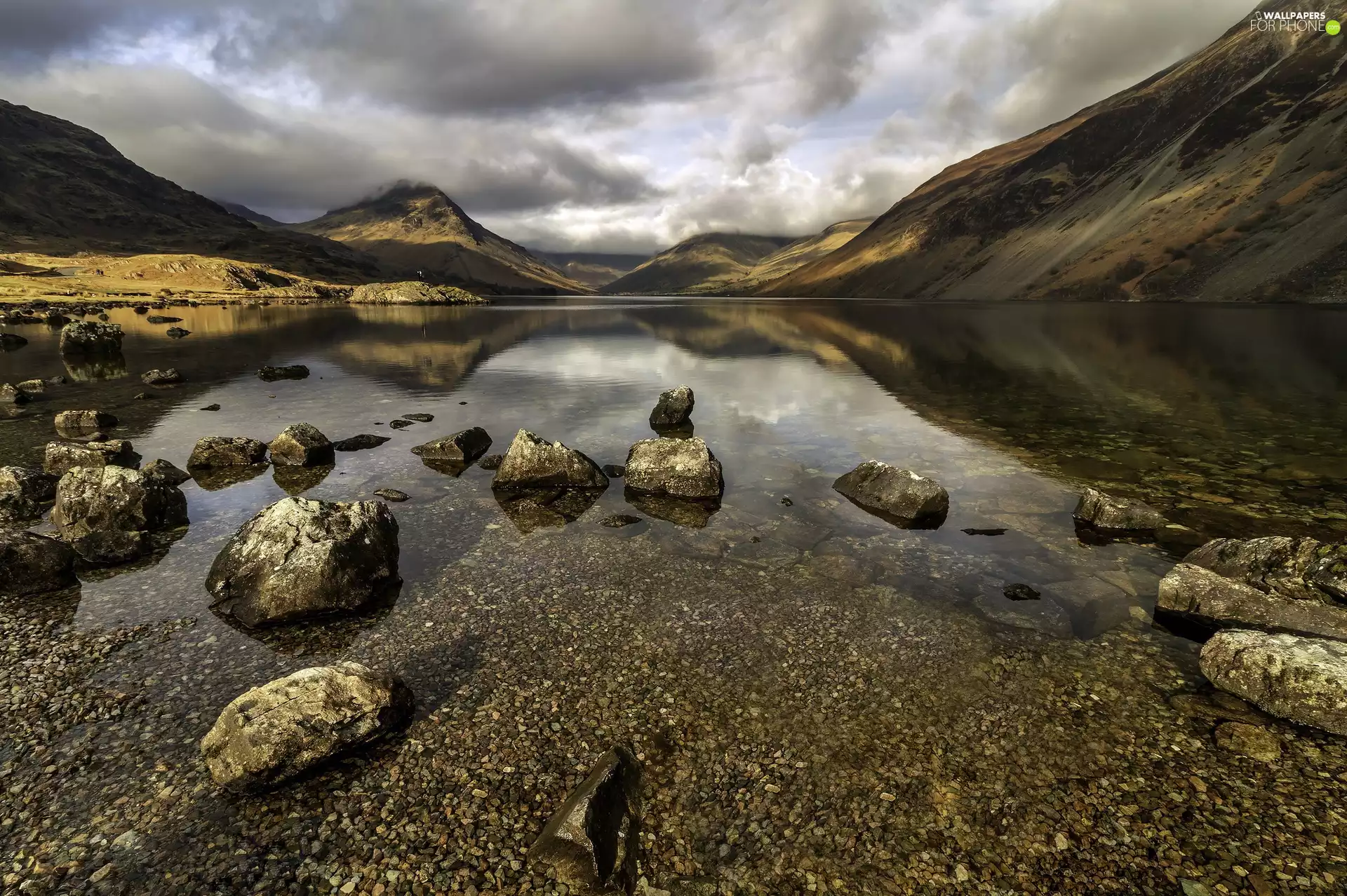 Lake District, England, Mountains, Stones, Lake Buttermere, Cumbria