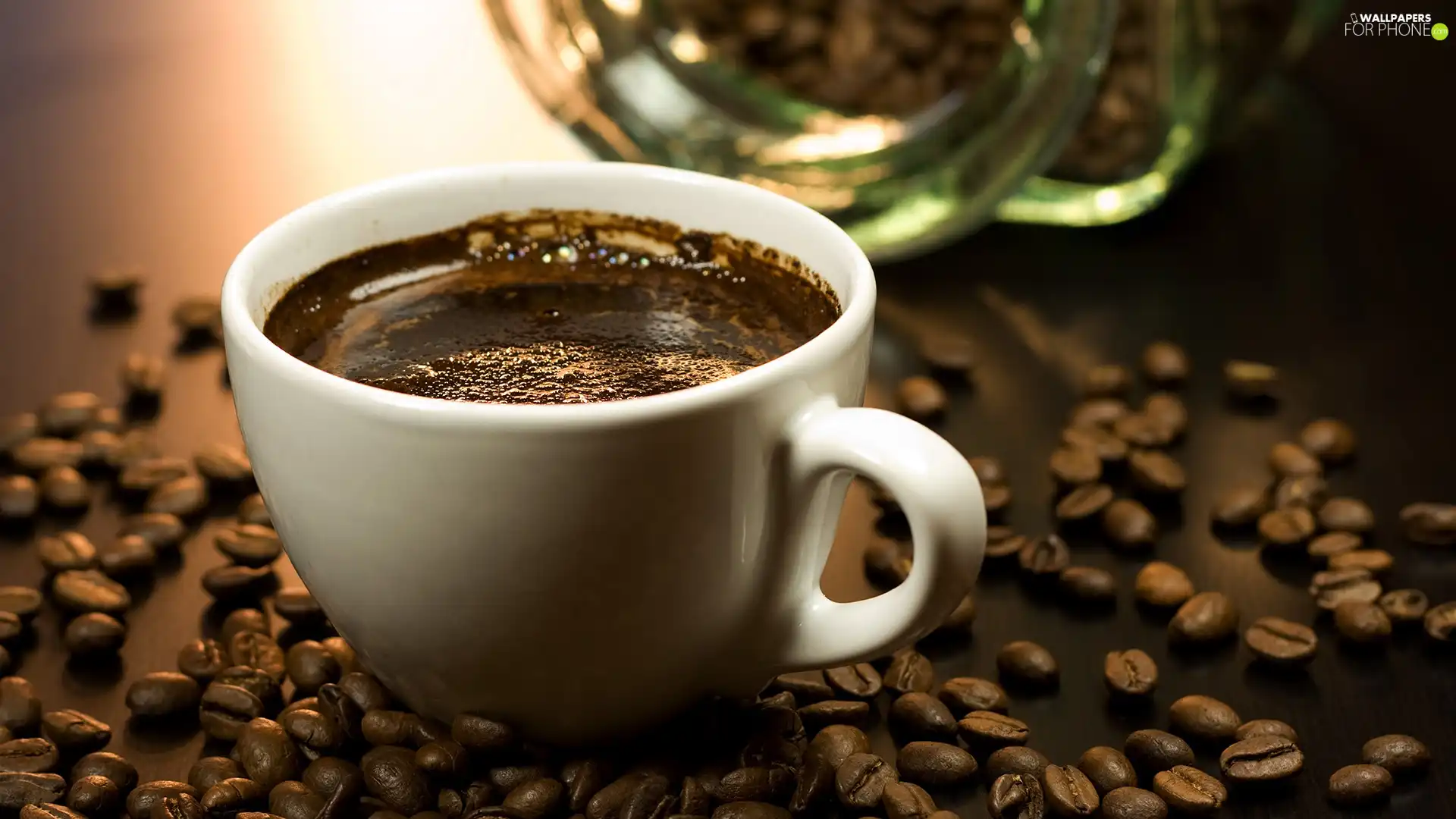 cup, grains, coffee