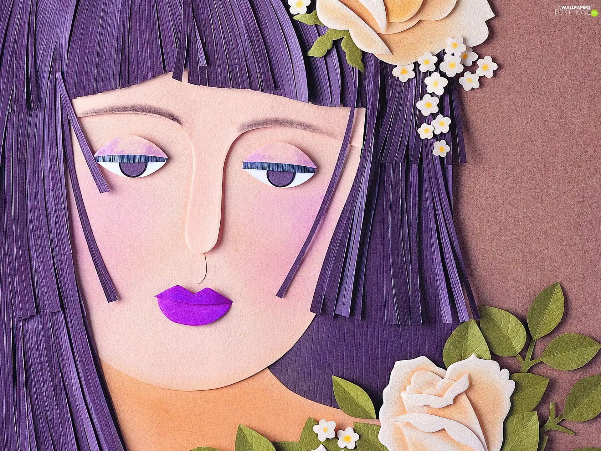 Cutouts, Women, roses