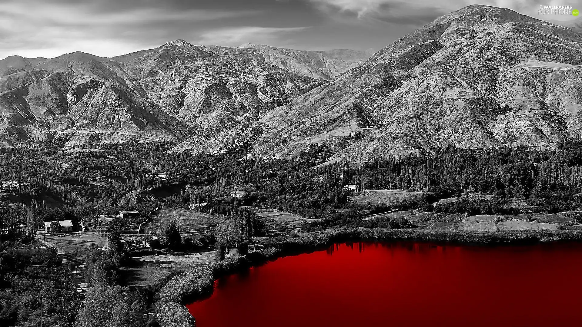 Dark, Red, lake