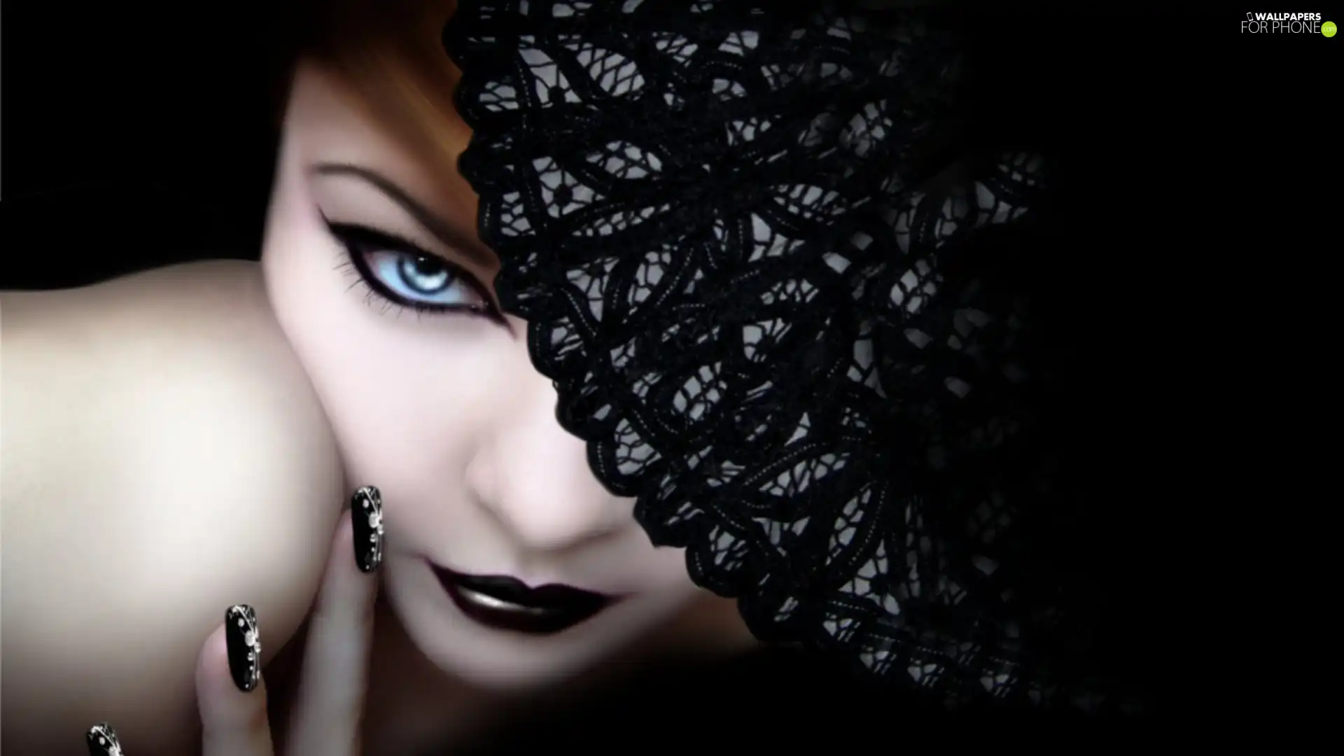 make-up, Women, dark