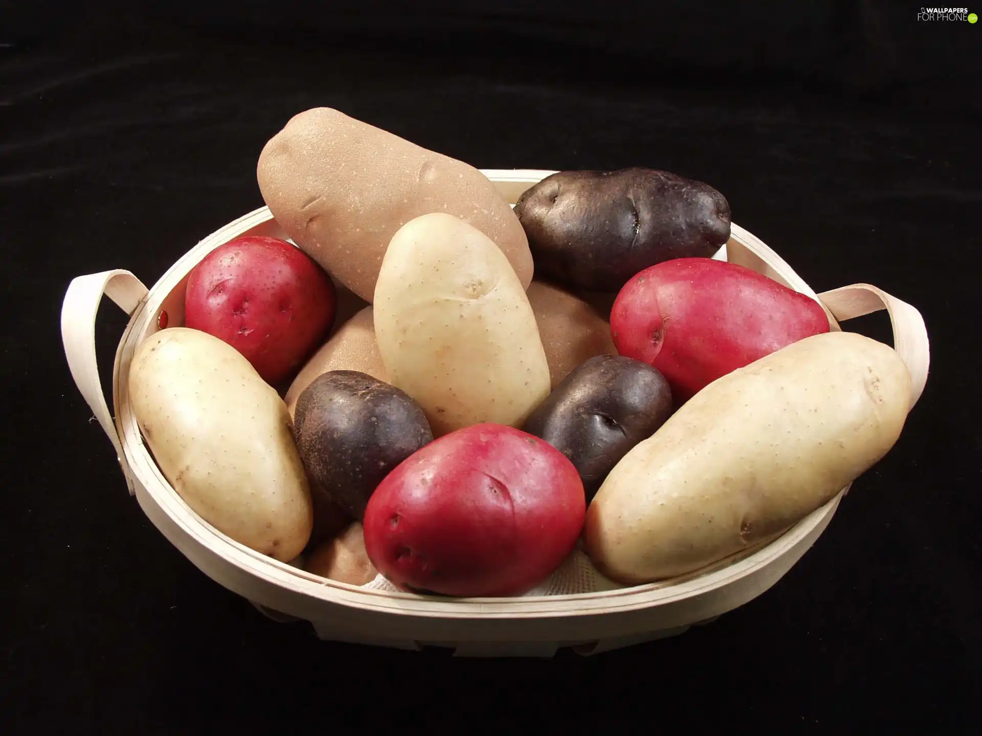 Different colored, Potatoes