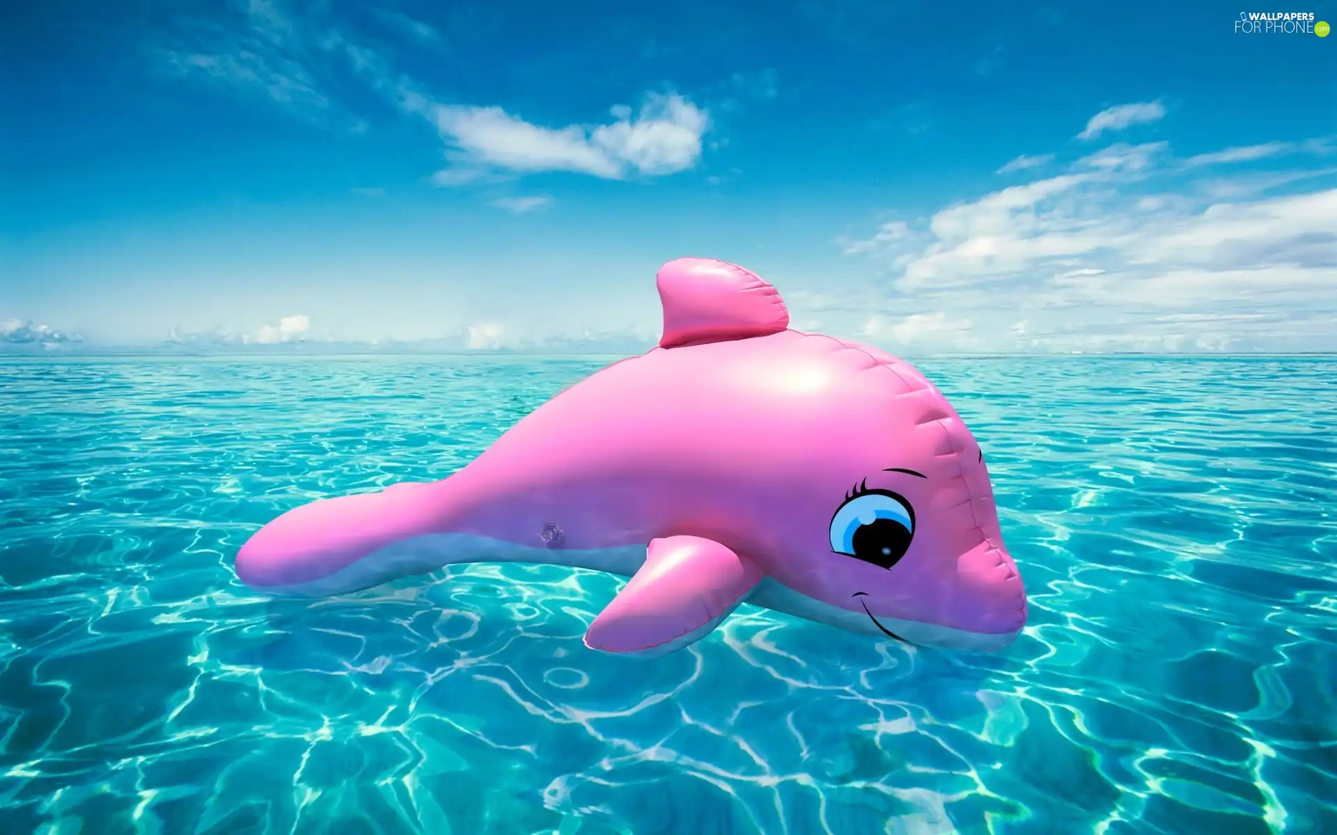 sea, Inflatable, dolphin, Pink