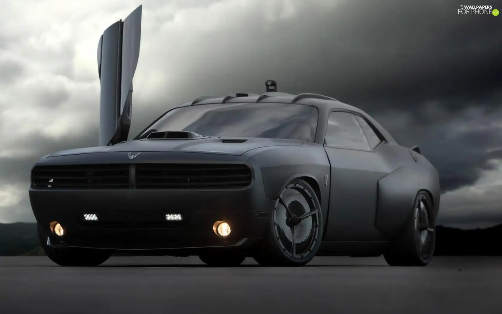 Black, Open, Doors, Dodge Challenger Vapor