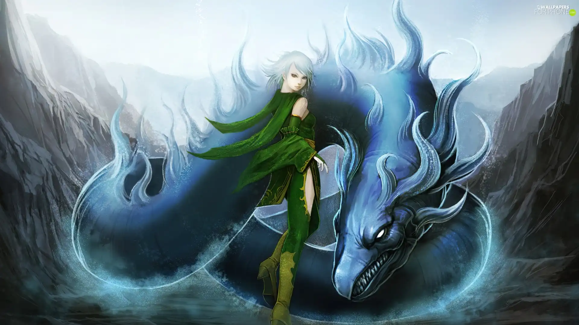 girl, Dragon