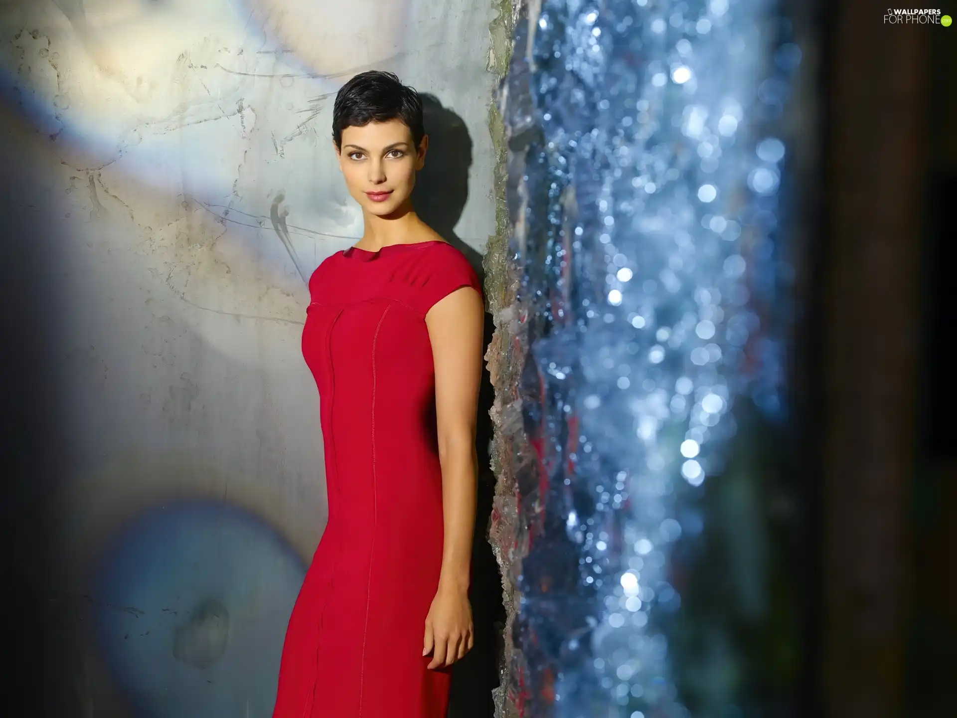 Morena Baccarin, red hot, dress, long