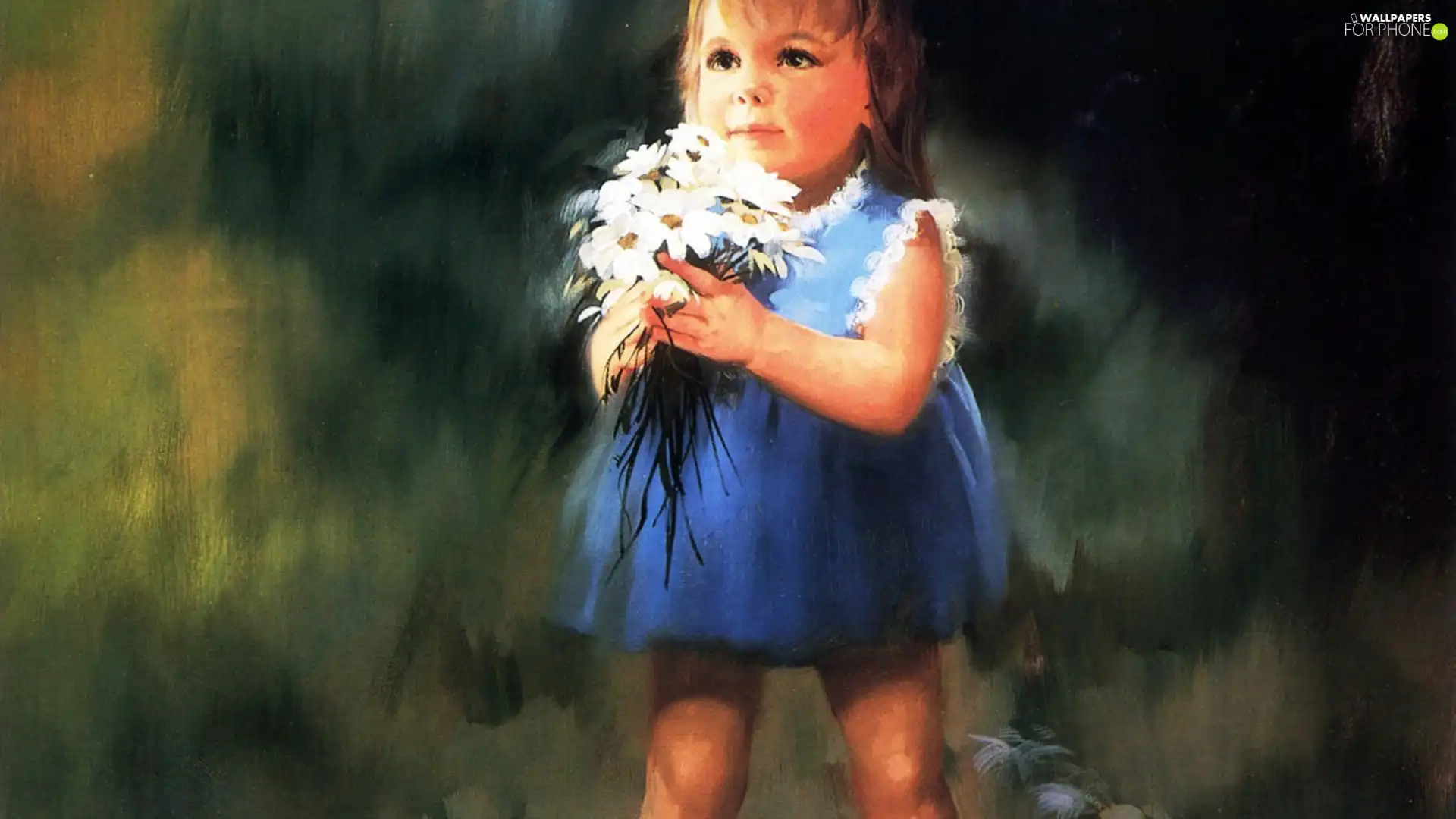 dress, girl, Blue
