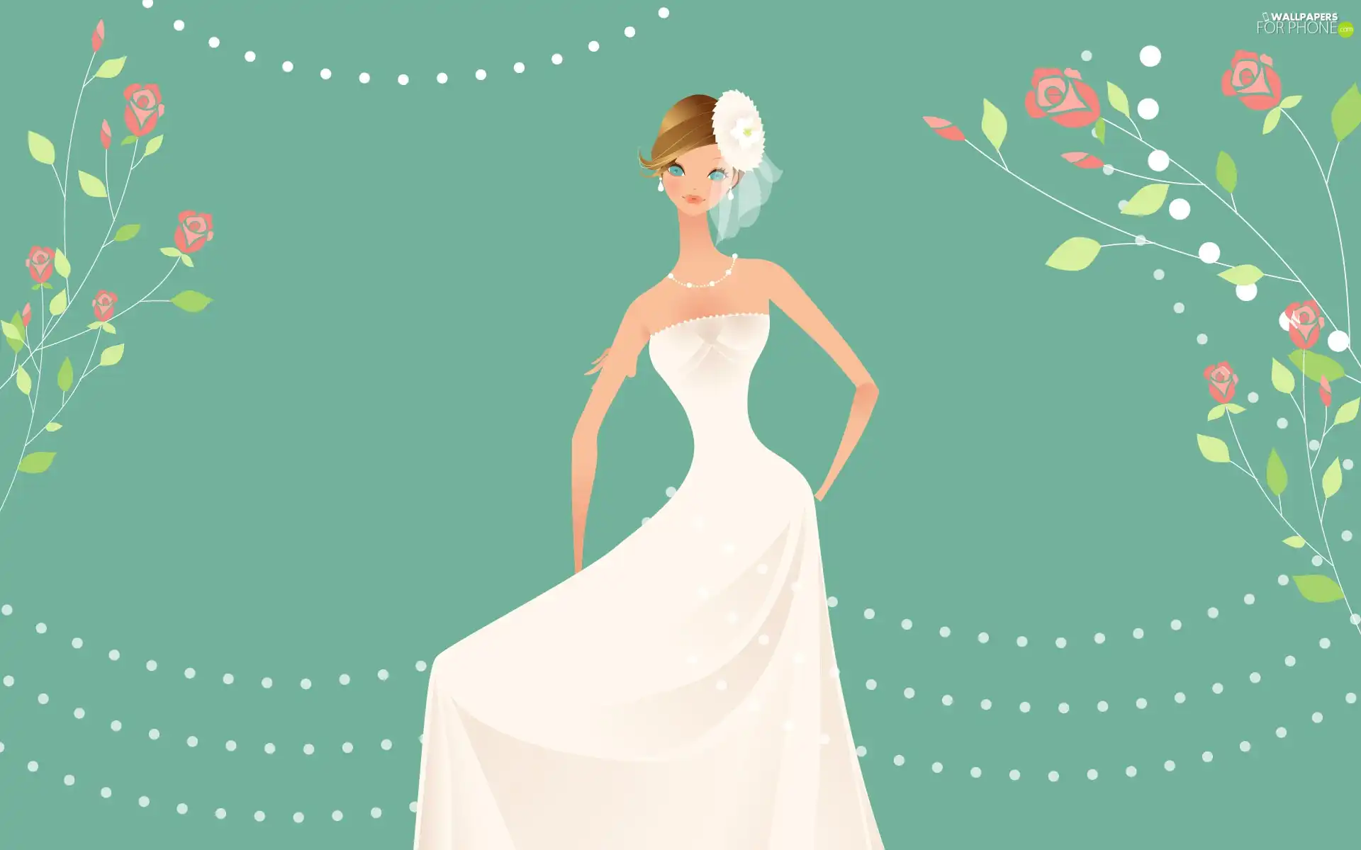Dress, veil, young, White, lady