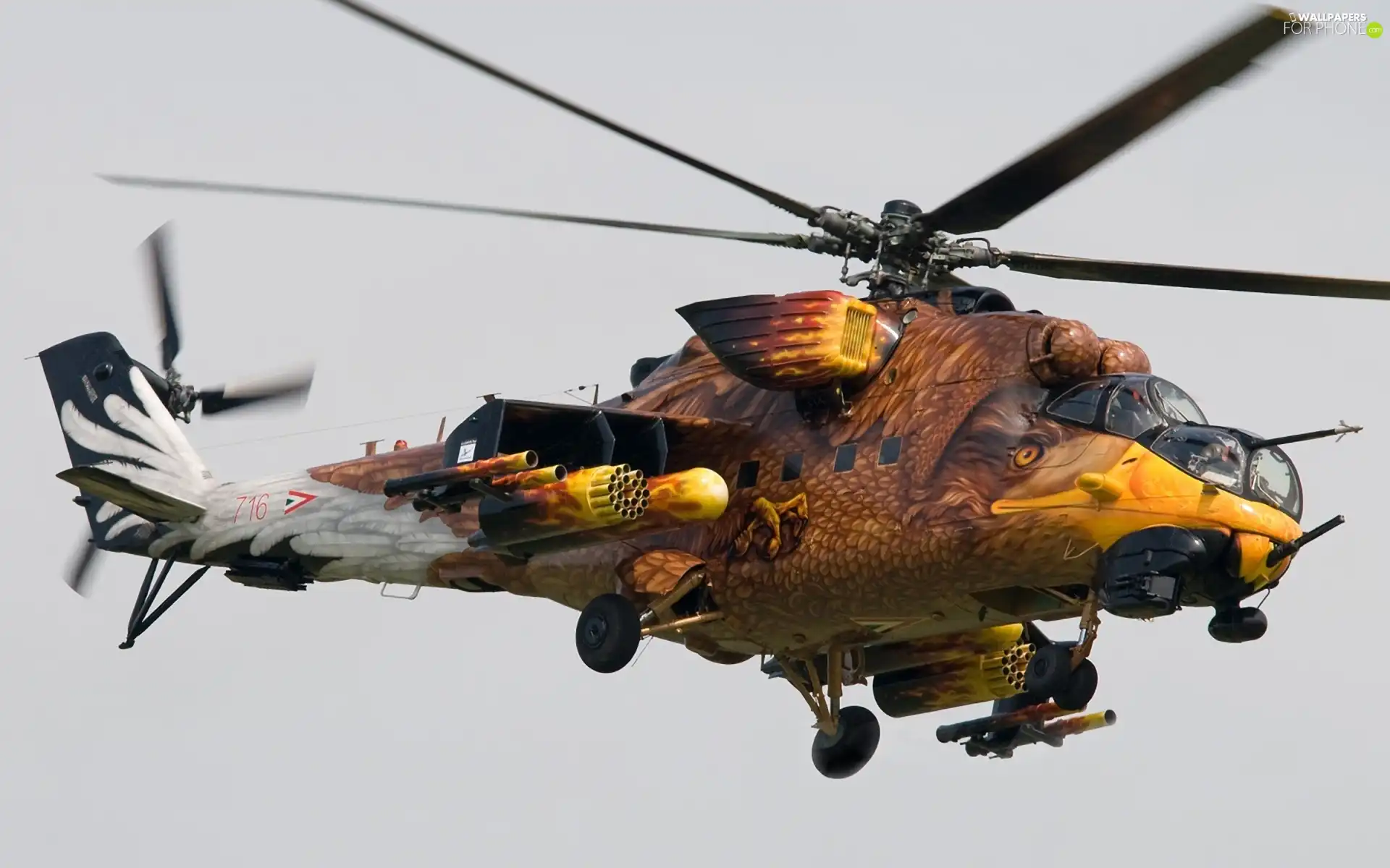 helicopter, painted, eagle, combat
