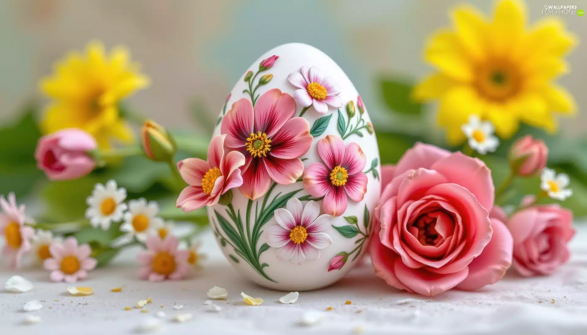 Easter egg, Flowers, Easter, egg