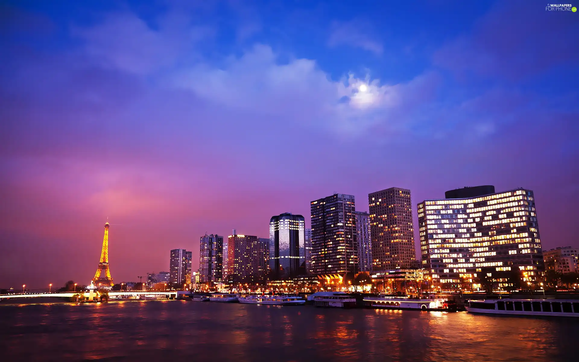 Paris, tower, Eiffla, evening