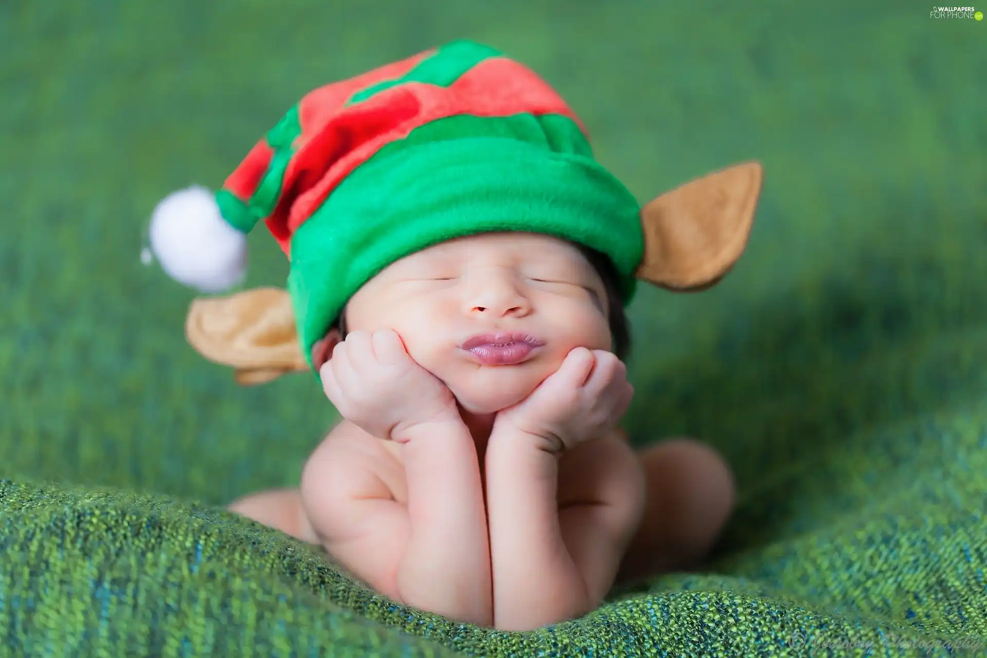 Sleeping, Hat, elf, Baby
