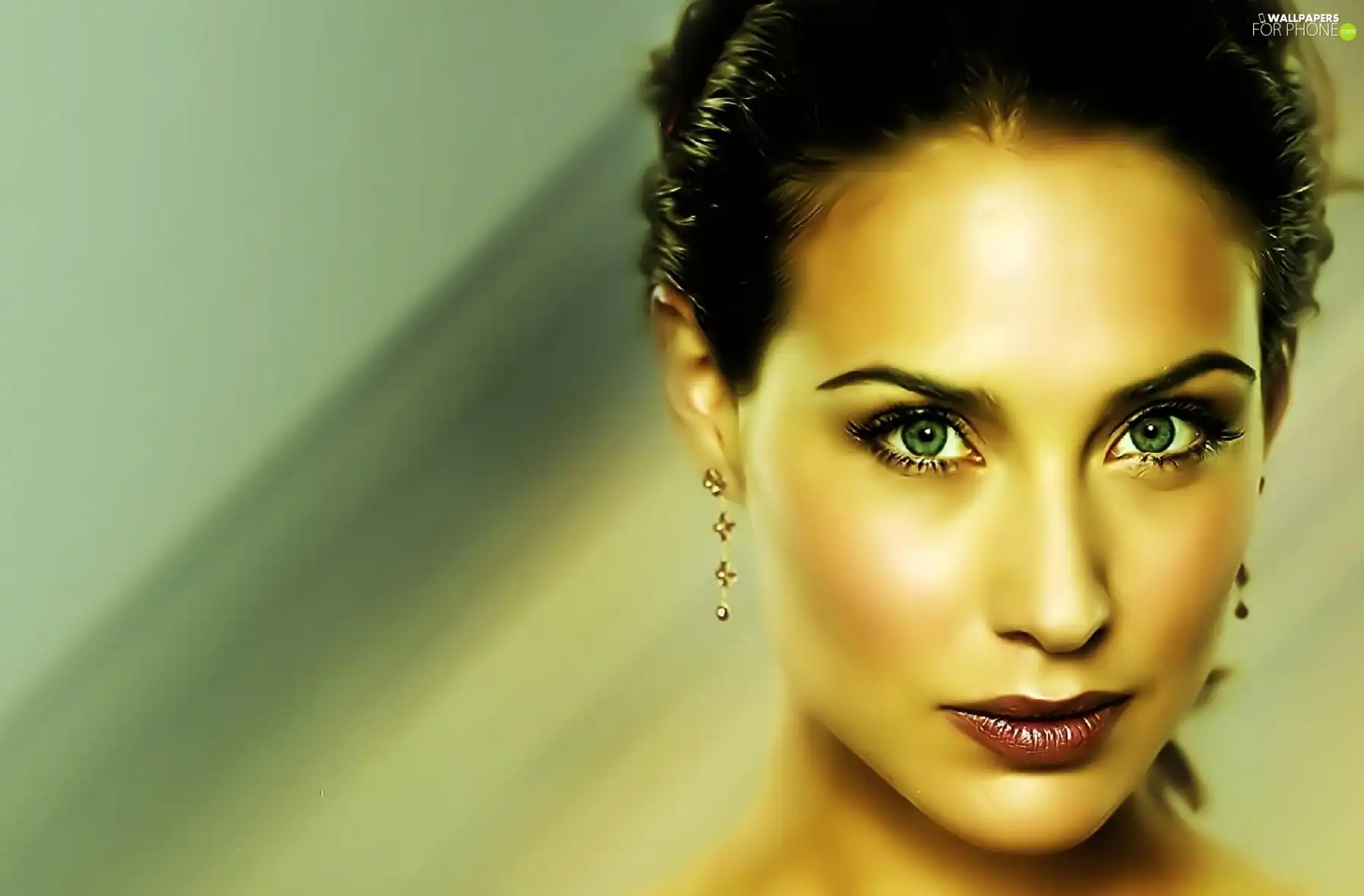 Women, green ones, Eyes, ear-ring