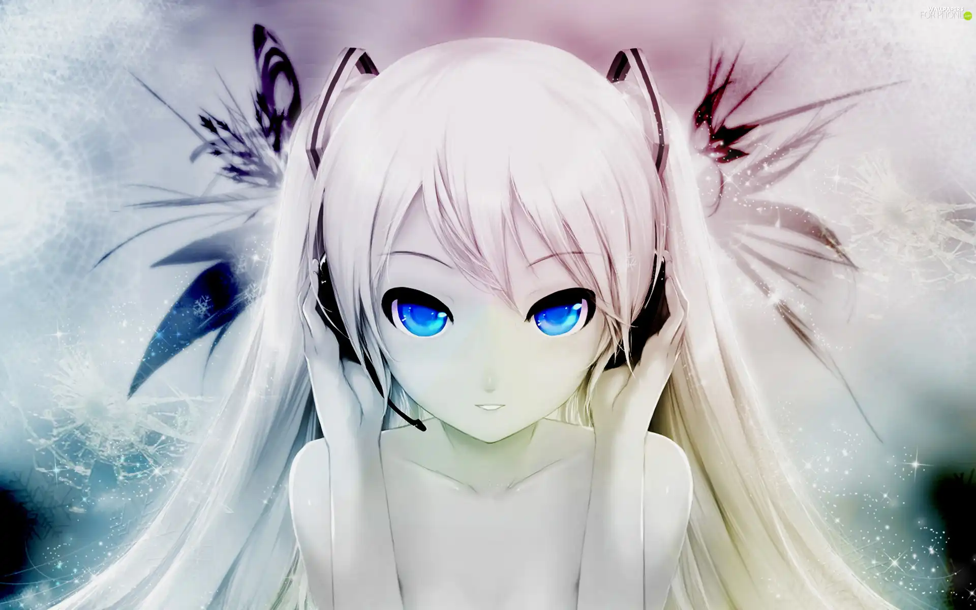 Miku Hatsune, Blue, Eyes, HEADPHONES