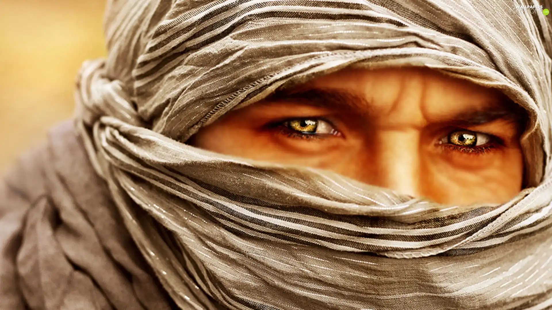 a man, Golden, Eyes, shawl