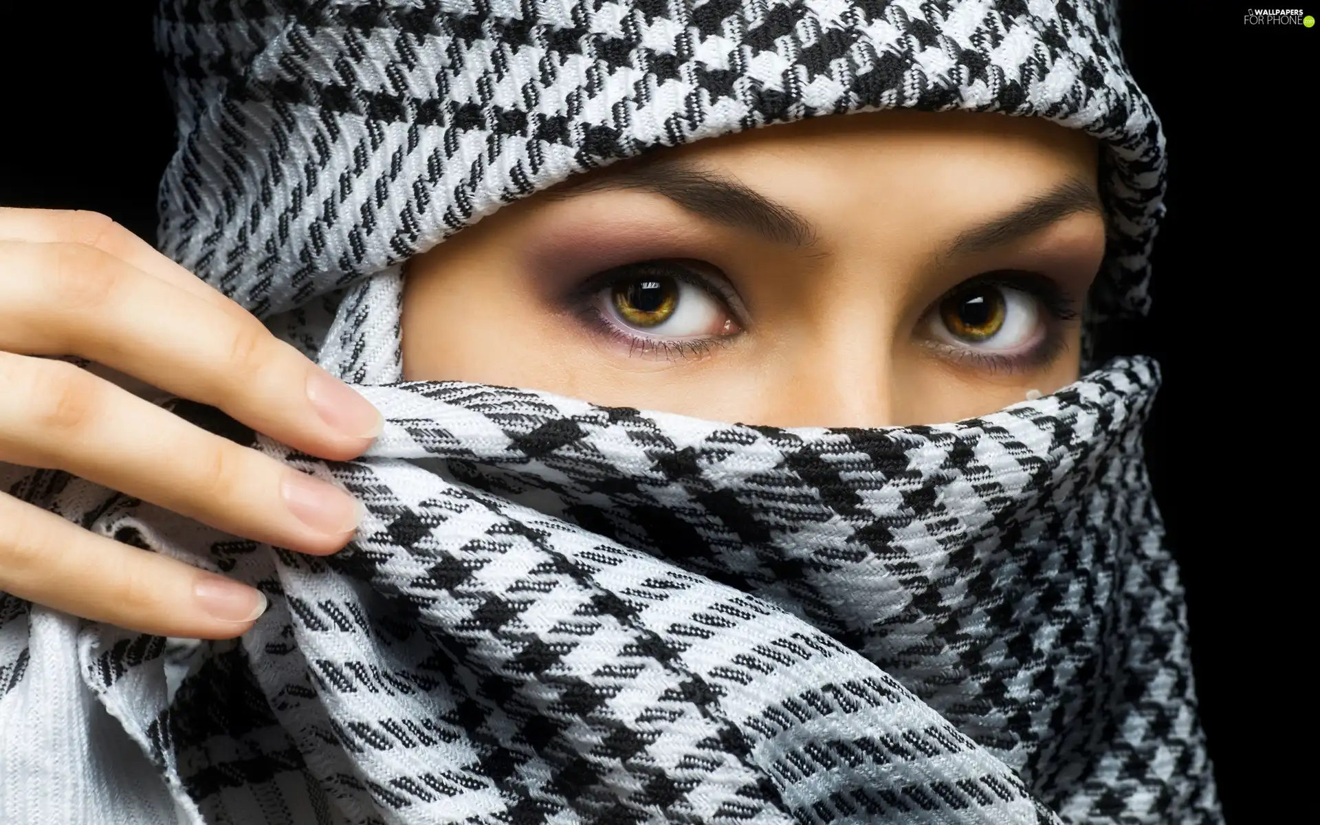 Women, Brown, Eyes, shawl