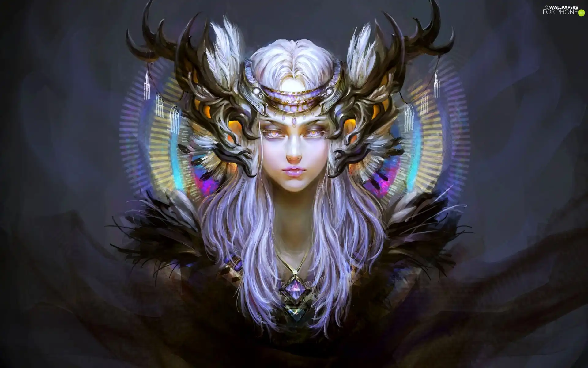 fantasy, girl, horns