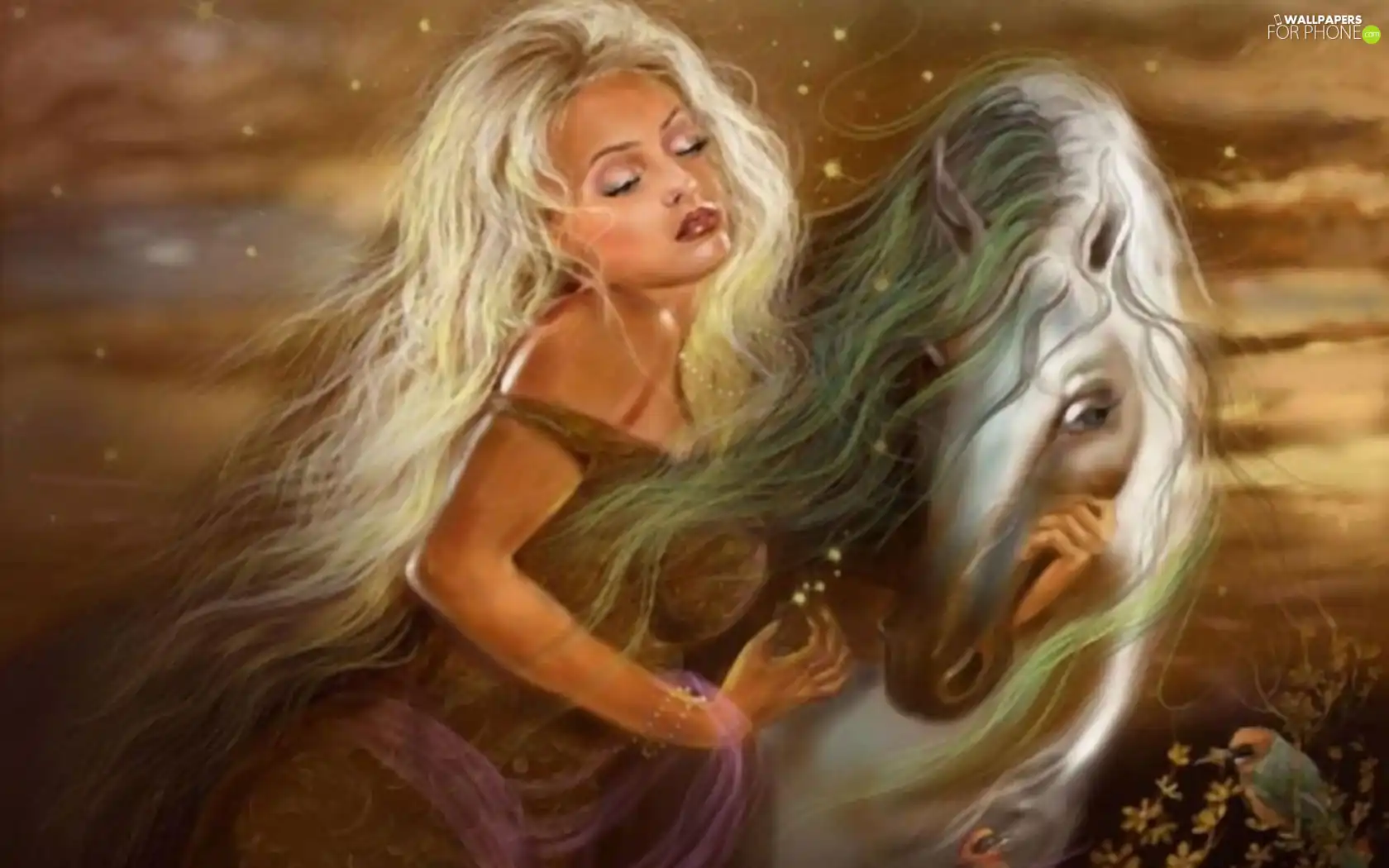 fantasy, girl, Horse