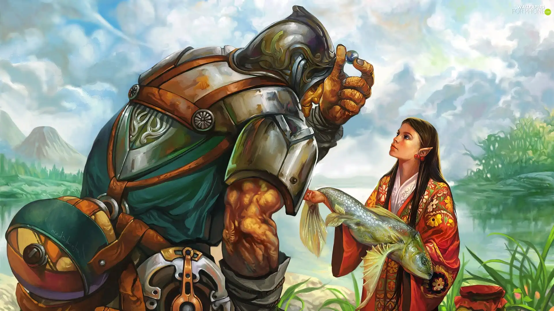 Women, fighter, fantasy, fish