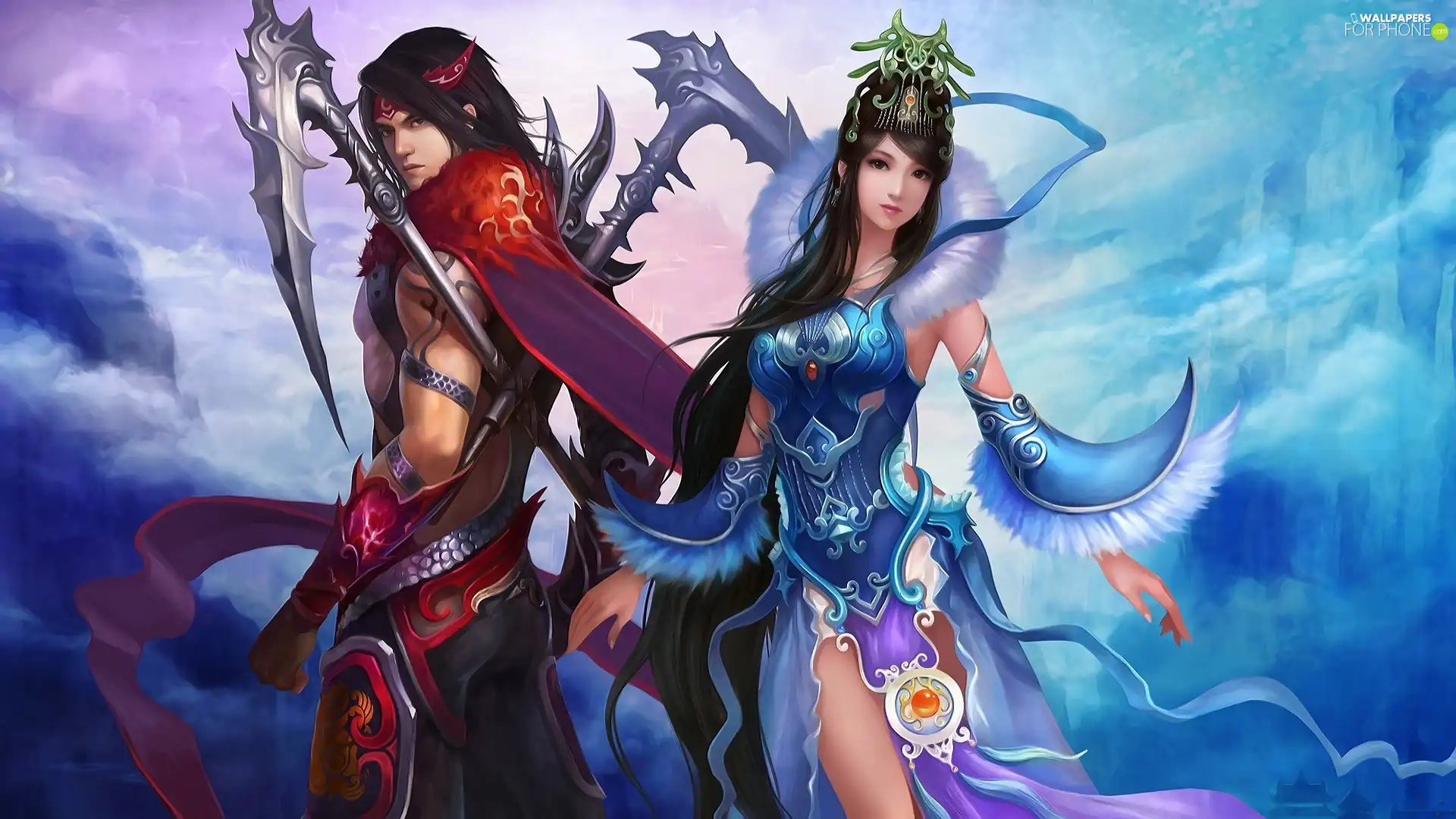 Women, a man, fighter, Princess