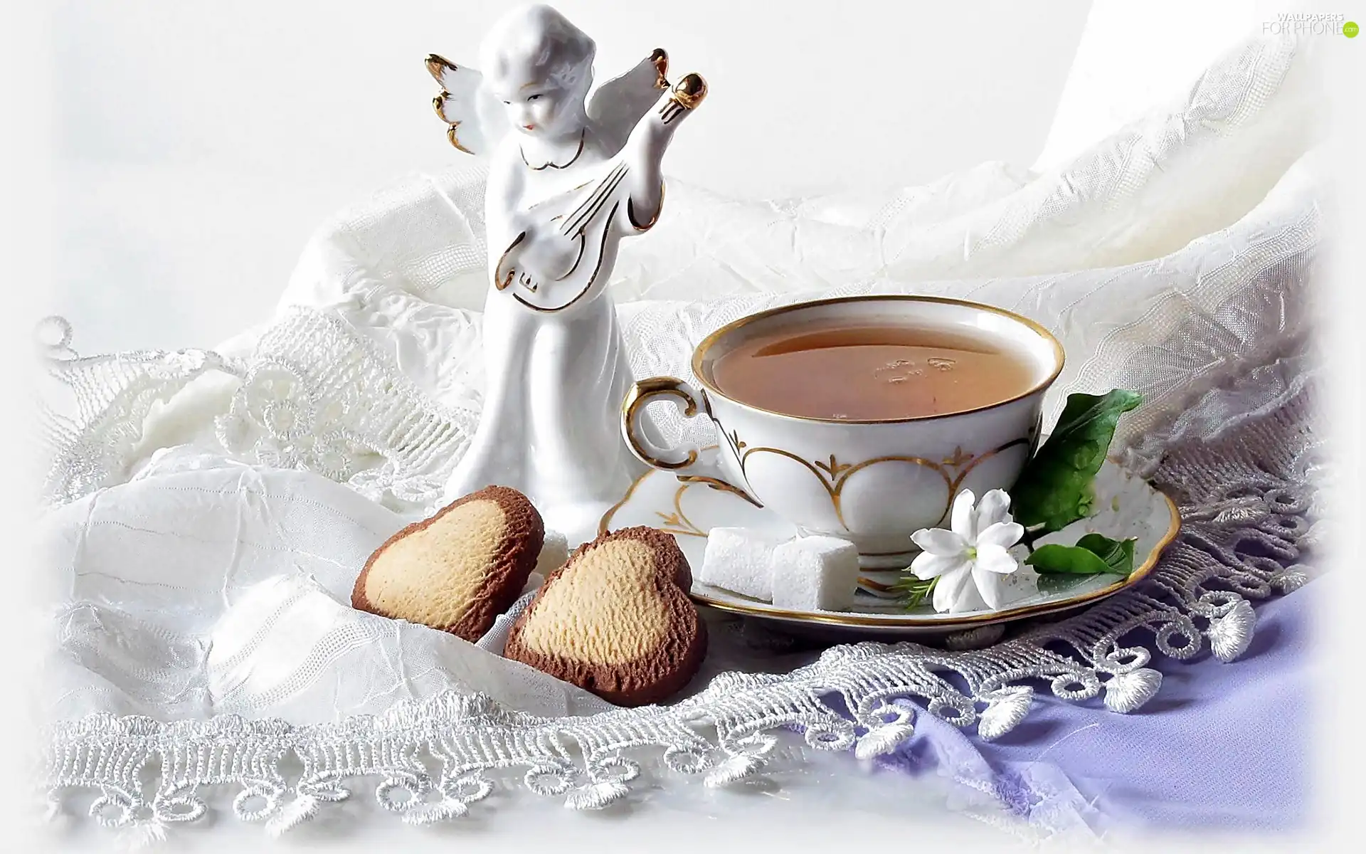 Flower, tea, figure, angel, china, Cookies