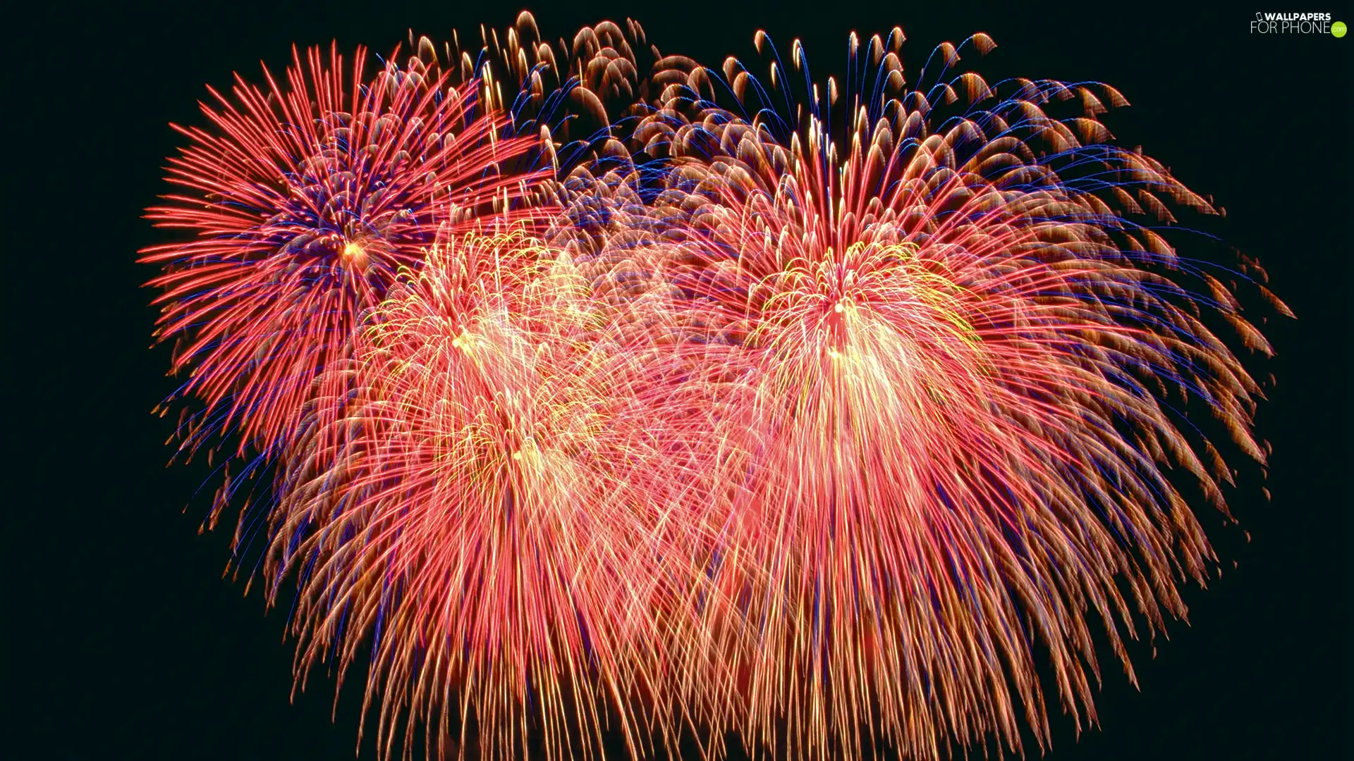 fireworks, Red, starry