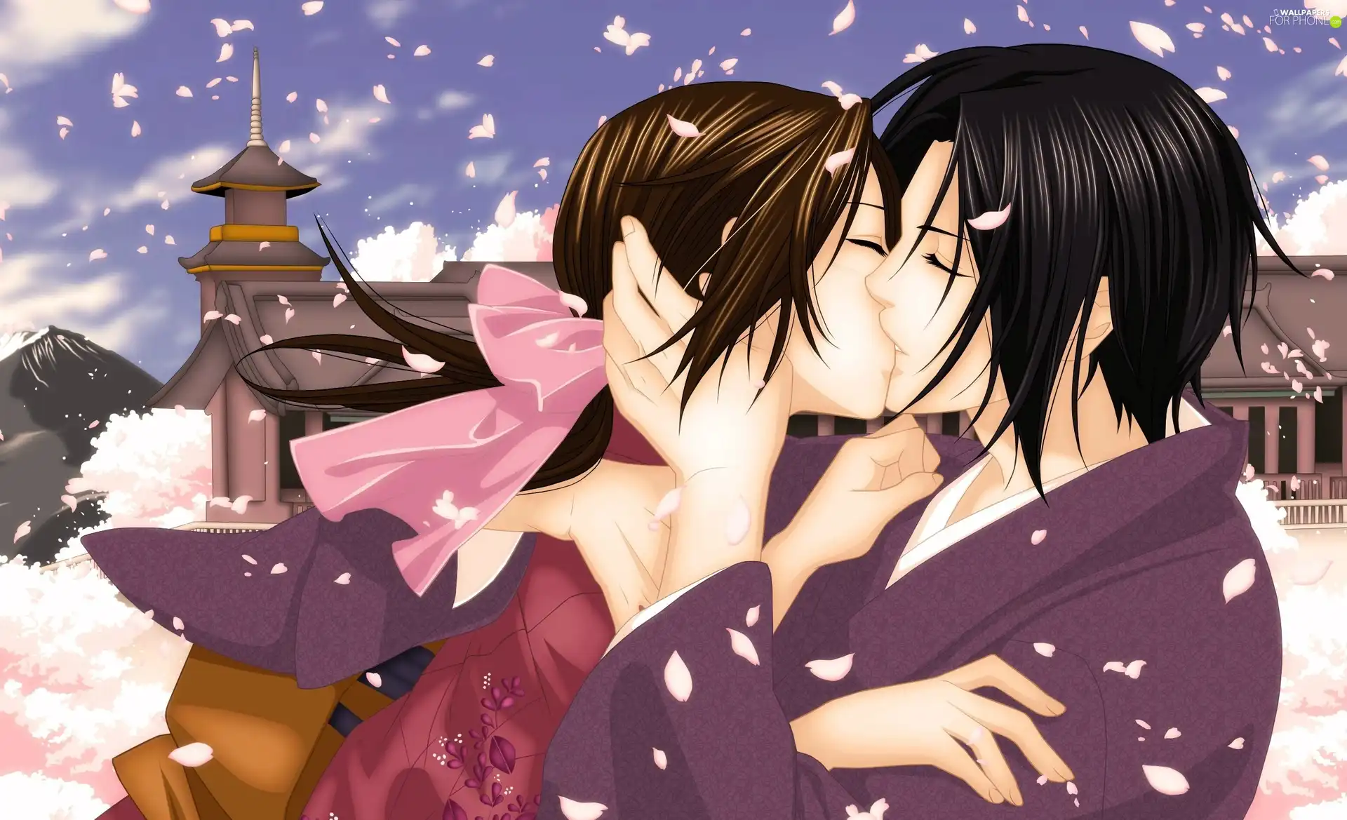 girl, kiss, flakes, boy