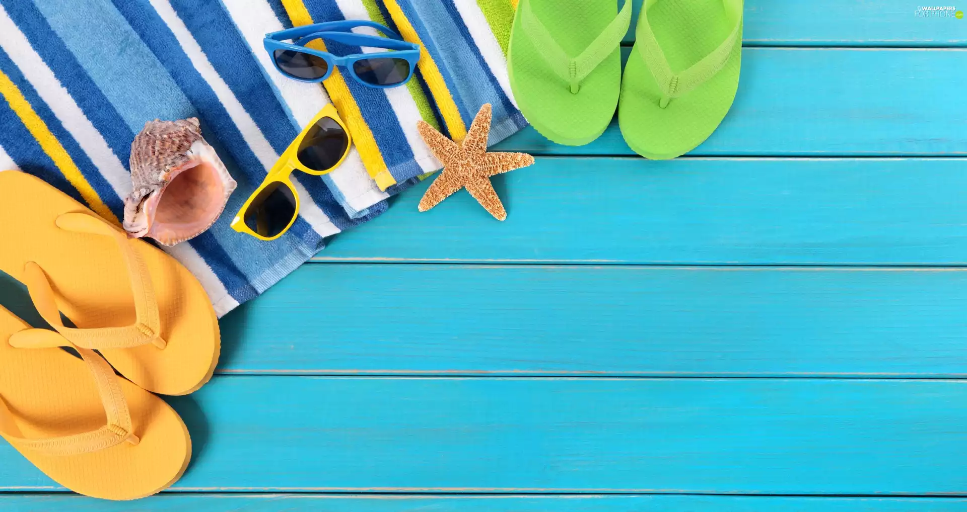 Towel, Glasses, starfish, Flaps, summer, shell, holiday